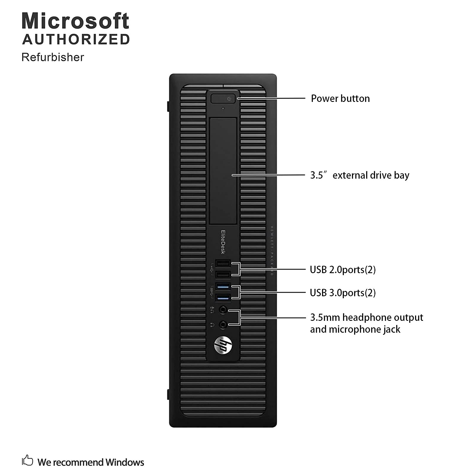 HP EliteDesk 705 G1 Small Form Factor PC, AMD Quad A10 PRO-7800B up to 3.9GHz, 8G DDR3, 500G, DVD, WiFi, BT 4.0, Windows 10 Pro 64 Bit-Multi-Language Supports English/Spanish/French(Renewed) 5