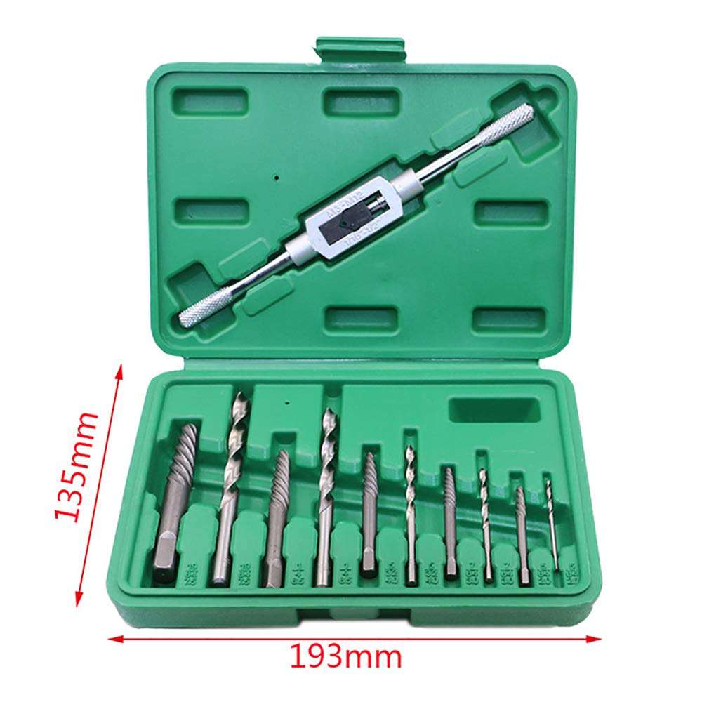 Lockwish 11 PCS Screw Extractor Tool Kit Set, Remove Broken Bolt Fastener,Use by Manually or with a Hammer or Electric Drill 4