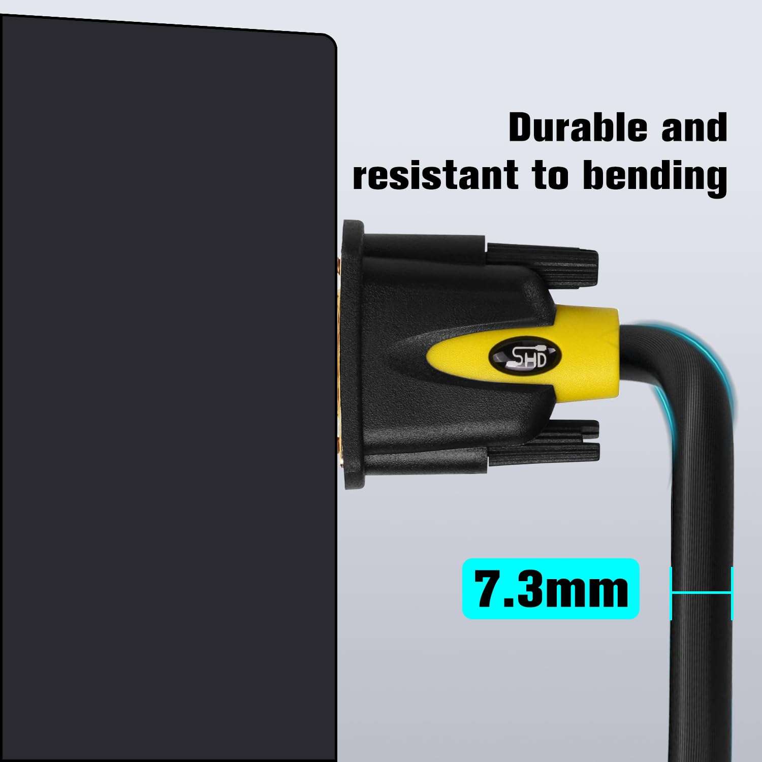 SHD VGA Cable 6Feet, VGA to VGA Monitor Cable HD15 SVGA for PC Laptop TV Projector Black and Red Color 4