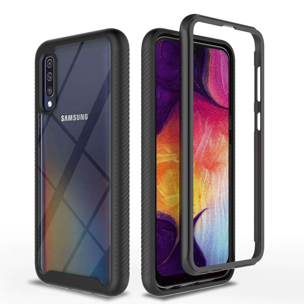 Lxlfcase for Samsung Galaxy A50 Case 6.4 inch Galaxy A50s 2019 Full-Body Rugged Cover Cases Supports Wireless Charging Shockproof Case Designed for Samsung Galaxy A50/A50s (Black+Clear) 1