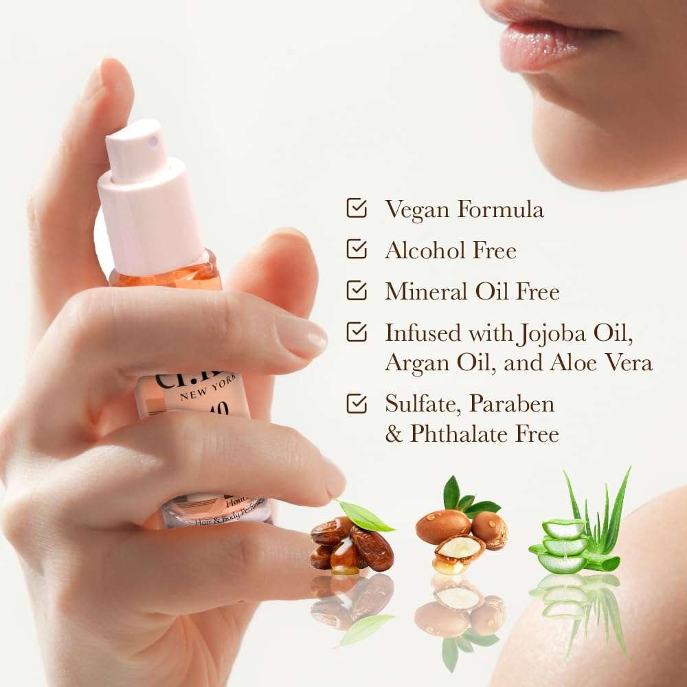 EL:KISS Hair Perfume & Body Mist, Eau de Toilette 30mL (1.01 Fl Oz), Hydrating & Long-Lasting, Alcohol-Free With Jojoba, Argan Oil & Aloe Vera (Iris & Vanilla - Inspired by La Vie Est Belle) 4