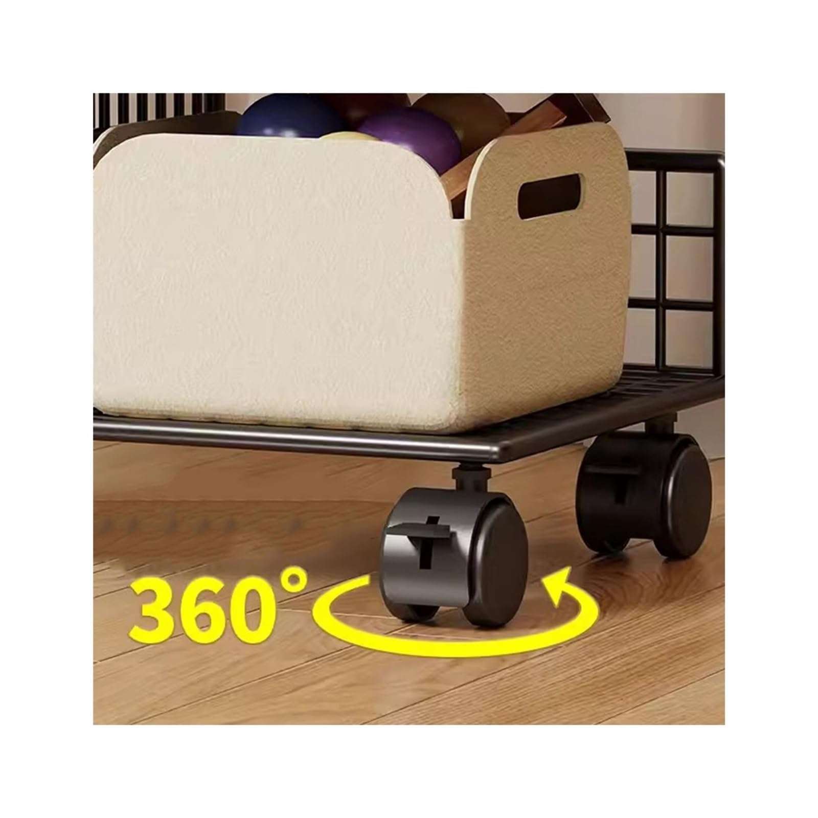 FURUIM2024M Library Storage Cart Bookshelf Storage Movable Table Edge Small Cart Storage Rack Table Edge Cabinet Rolling File Cart 4