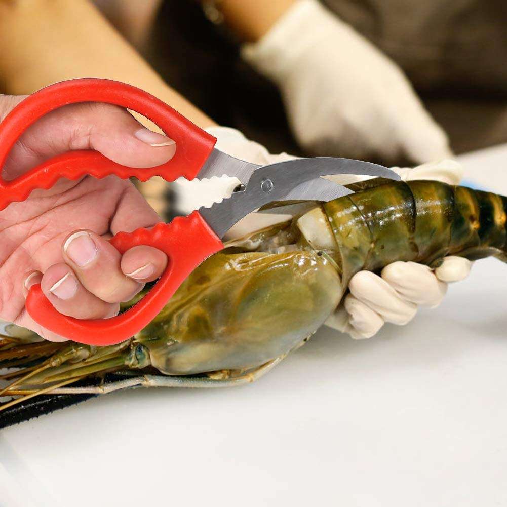 Calary 8Pcs Seafood Scissors Crab Scissors Seafood Shears Multifunctional Crab Leg Crackers and Tools 6