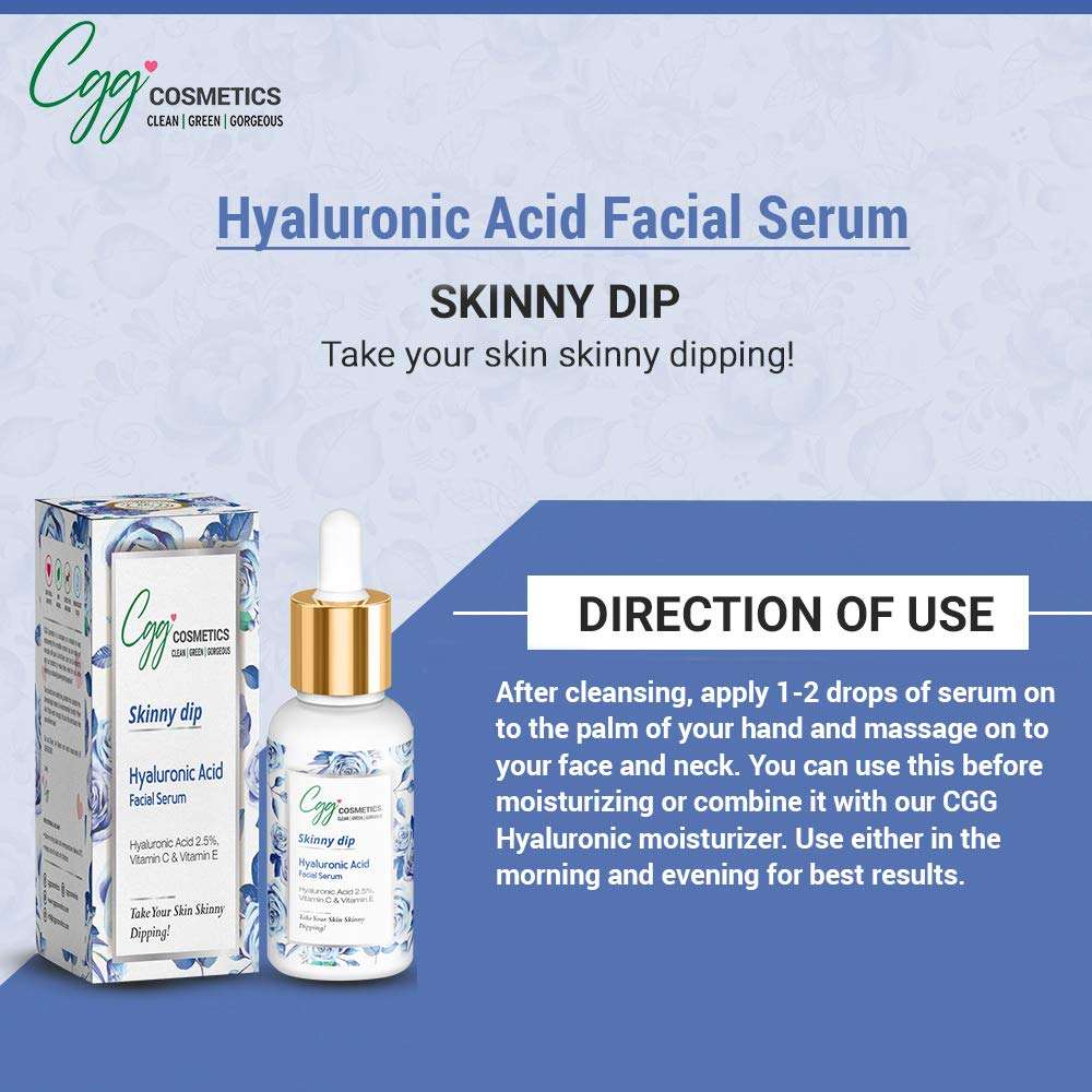 CGG Cosmetics Hyaluronic Acid 2.5%- Vitamin C- E Facial Serum – 30ml 4