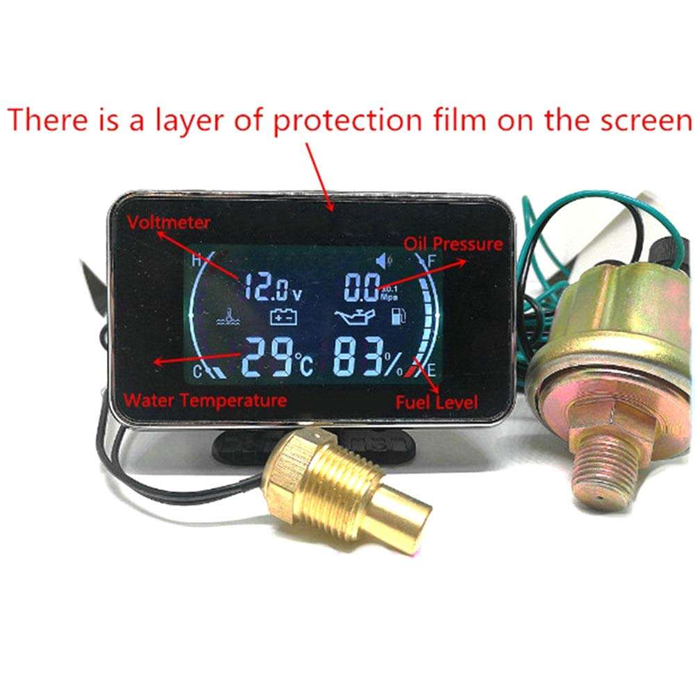 LOadSEcr's Home Improvement Tools, 4 in 1 LCD Digital Oil Pressure Voltmeter Water Temperature Oil Fuel Level Gauge Multi Hand Tools 2
