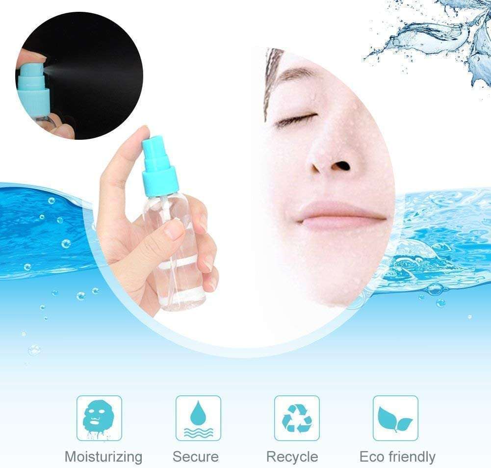 Toxen Bottle Travel Kit with 3 Container Plastic Mini Travel Bottle Set, Portable Refillable Makeup Sprayer Containers for Perfume, Liquids, Aromatherapy 6