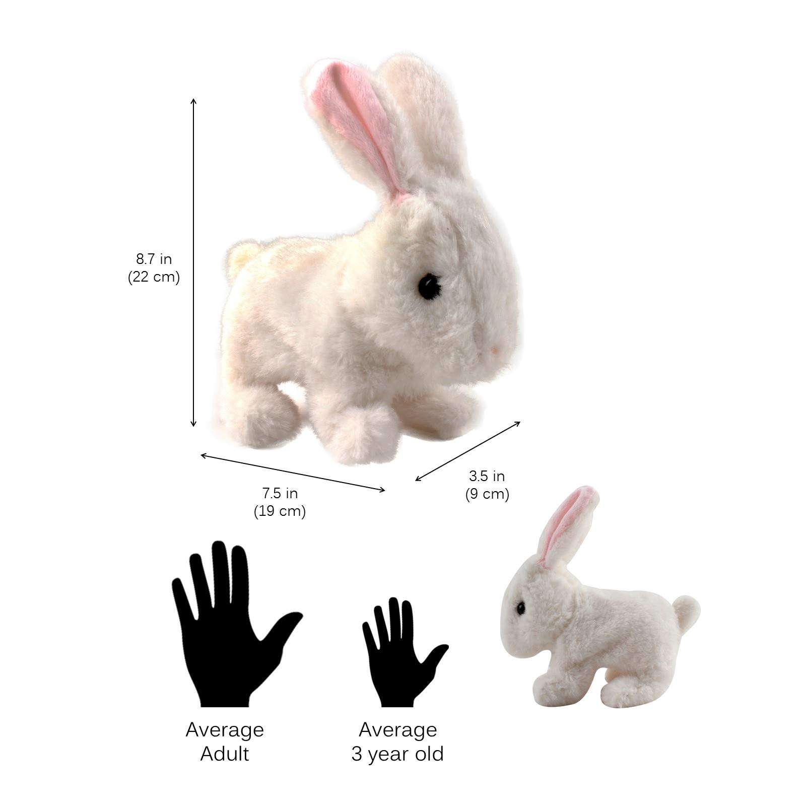 Vokodo Playful Bunny Hops Around Makes Sounds Wiggles Ears And Nose Cute Interactive Rabbit Kids Soft Cuddly Electronic Pet Battery Toy Animal Great Gift For Preschool Children Boy Girl Toddler Easter 2