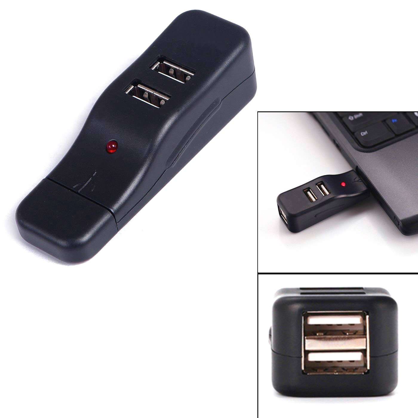 MaxLLTo USB 2.0 4 Port Hub-Replacement Mini USB Hub for PC Laptop Desktop Notebook Computer-1Pcs,Black 3