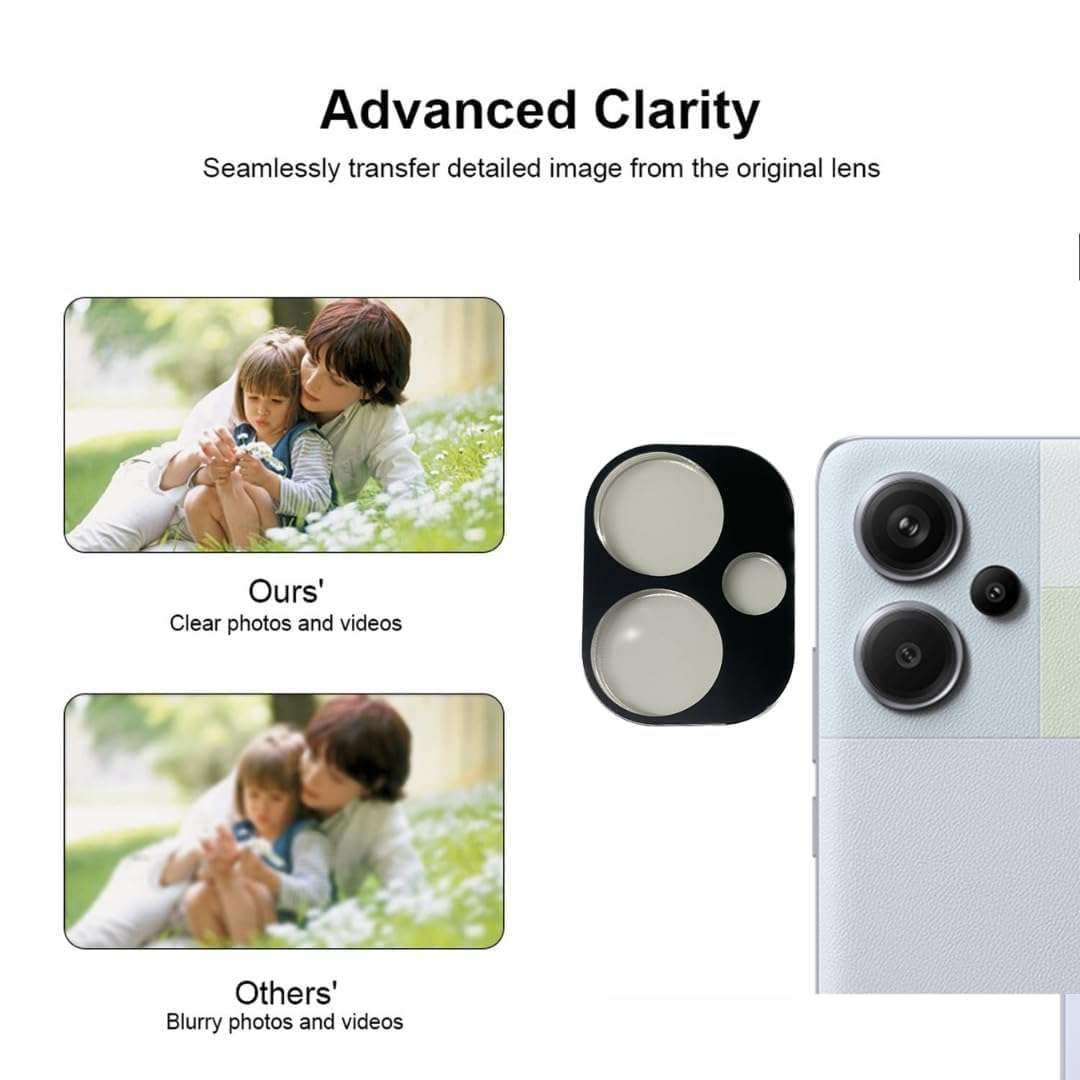 Amazon Brand - Solimo Camera Lens Protector for Redmi Note 13 Pro Plus | 3D Camera Protector Glass Guard | 9H Tempered Glass | Scratch-Resistant | Edge to Edge Coverage 6