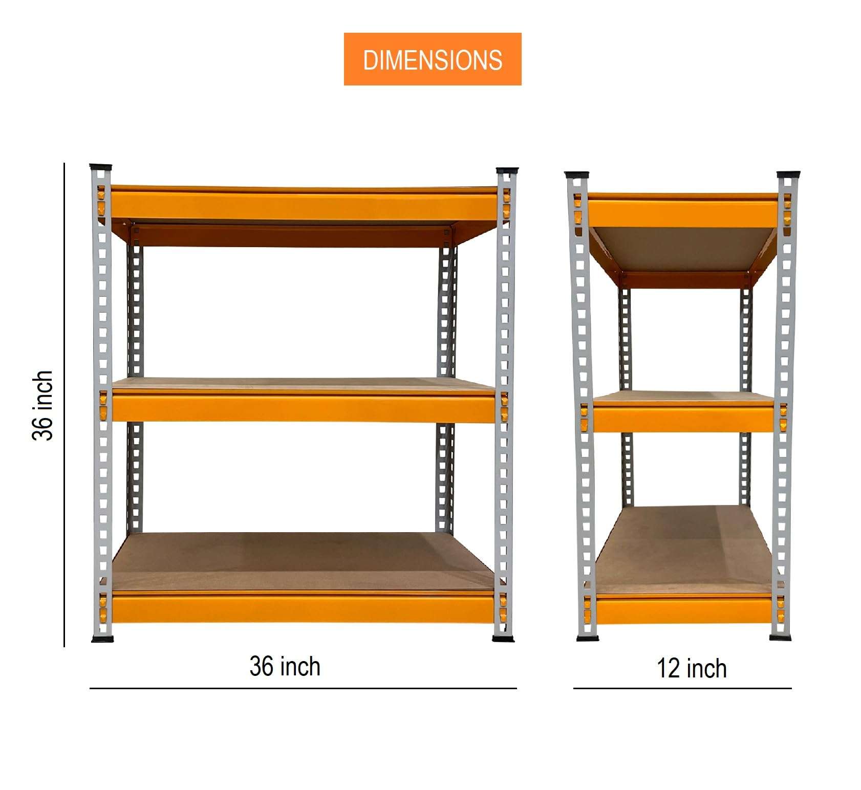 SmartSlide Adjustable 3-Shelf Metal Shelving Unit Storage Utility Rack Garage Shelves Boltless Storage Rack & Shelves for Home Kitchen Display Rack (3 Shelf 36 x 12 x 36) 3