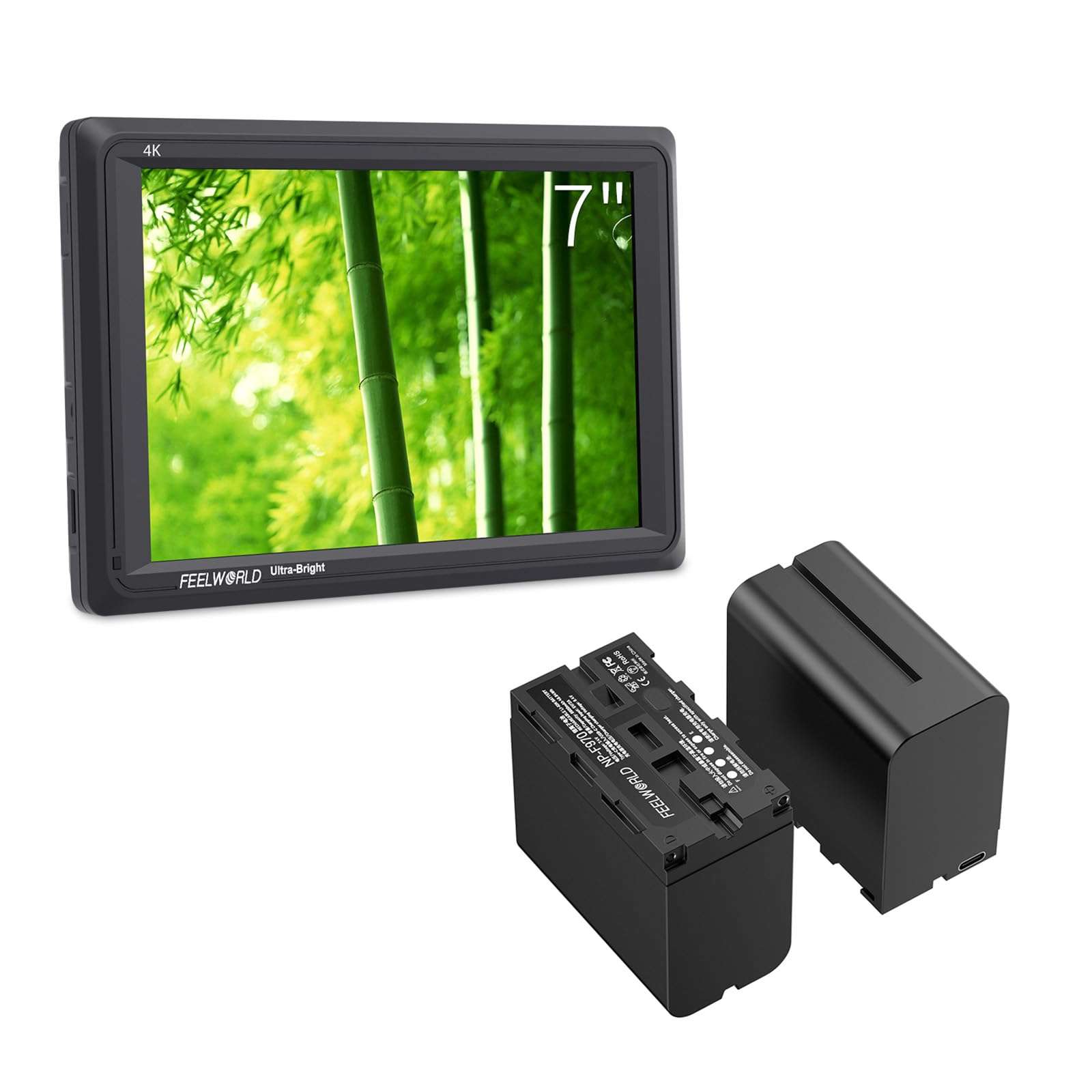 FEELWORLD FW279 Camera Monitor with 2xF970 6600mAh Battery 1