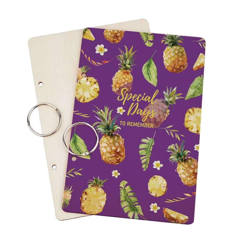 SUPERDANT Special Day to Remember Greeting Card Holder Organizer Wooden Card Keeper Binder Planning Book Pineapples Birthday Cards Keeper Photo Album Cover Wedding Planner Journal Keepsake Gift 3