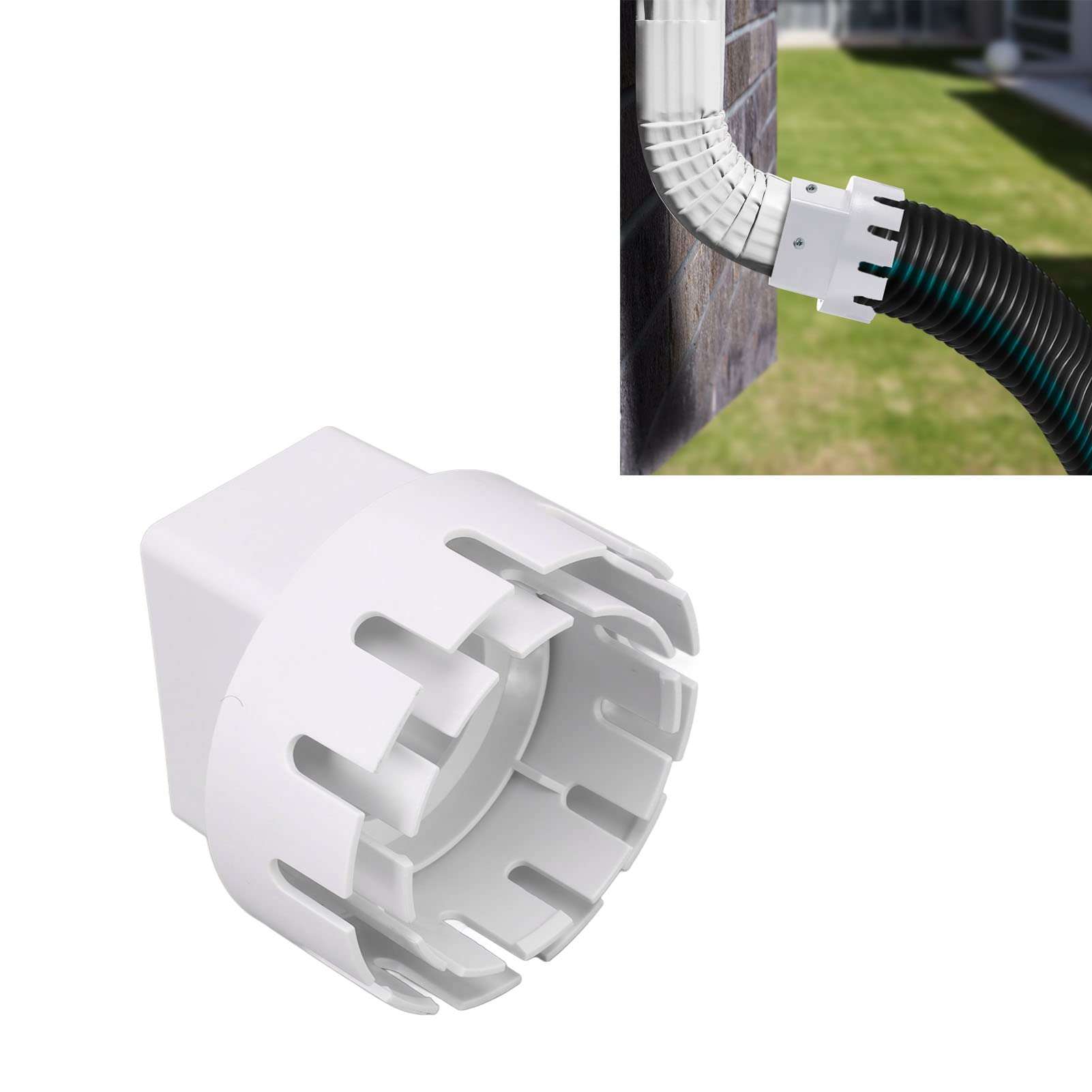 Plastic Downspout Adapter Drain Adapter Replacement Downpipe Converter Connector With Screws For Rain Gutter Downspout (White S 2X3In) 6