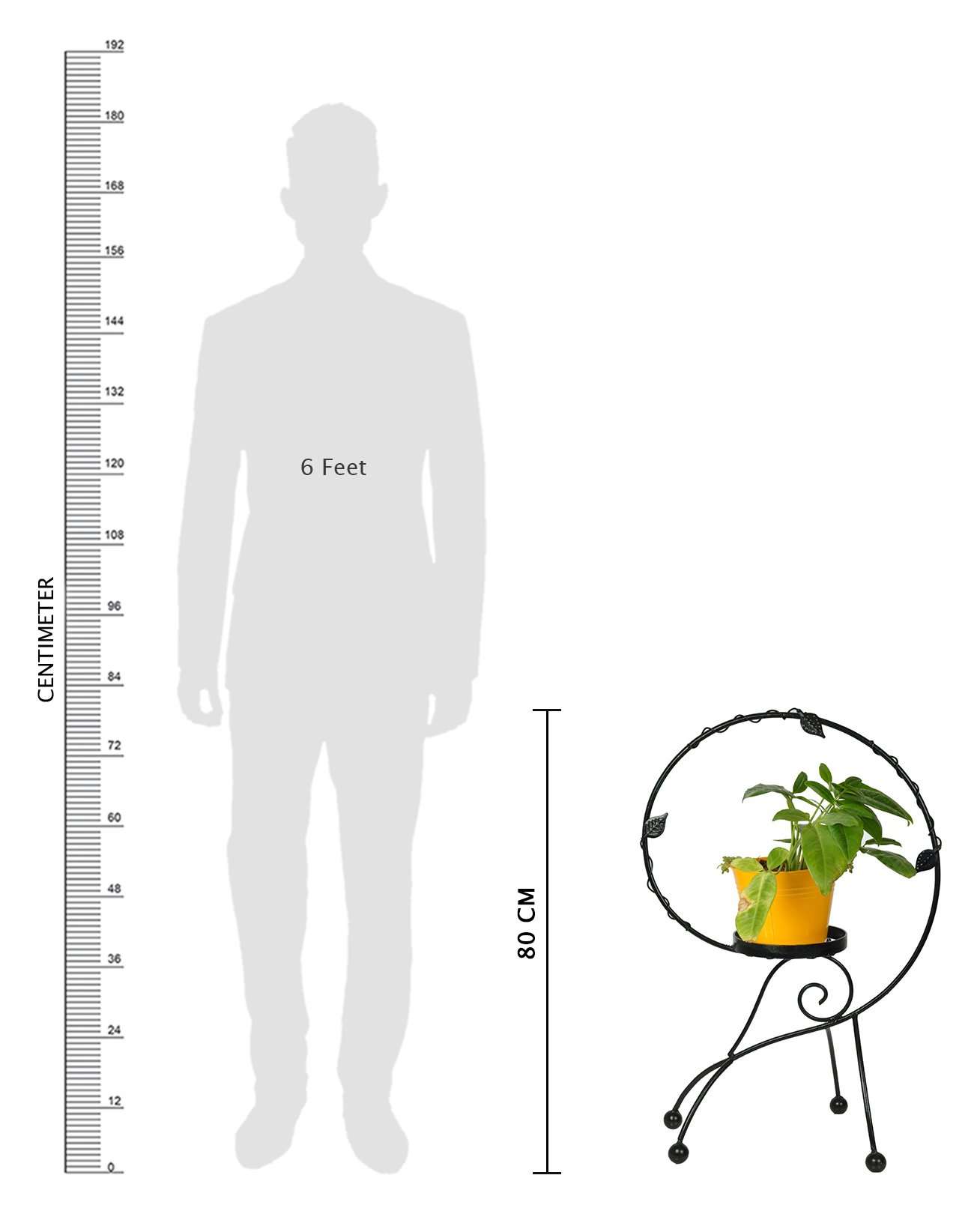 Green Gardenia Iron Snail Shape Plant Stand/Pot Stand with GI-Metal Planter -Yellow 6