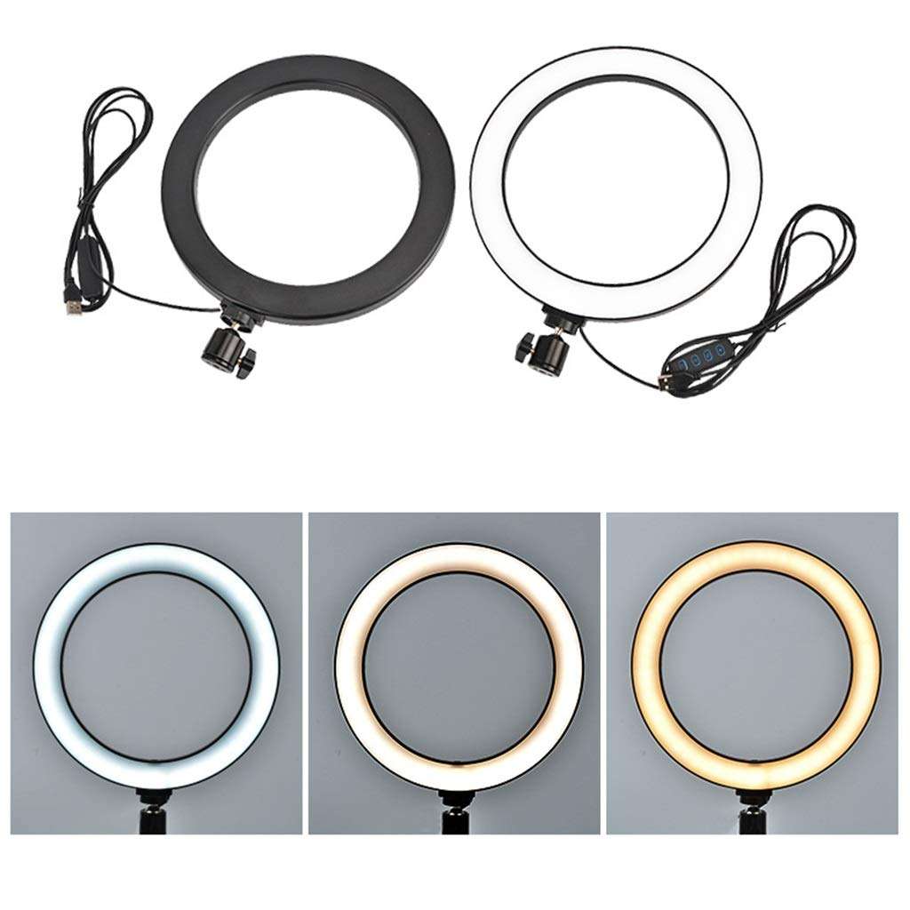 QFFL LED Ring Light Dimmable LED Ring Light Tungsten Carbide Material with Tripod and 1 Phone Holder Ring Lights for Makeup Photography Video Conferencing (Size : 55-160cm) 6