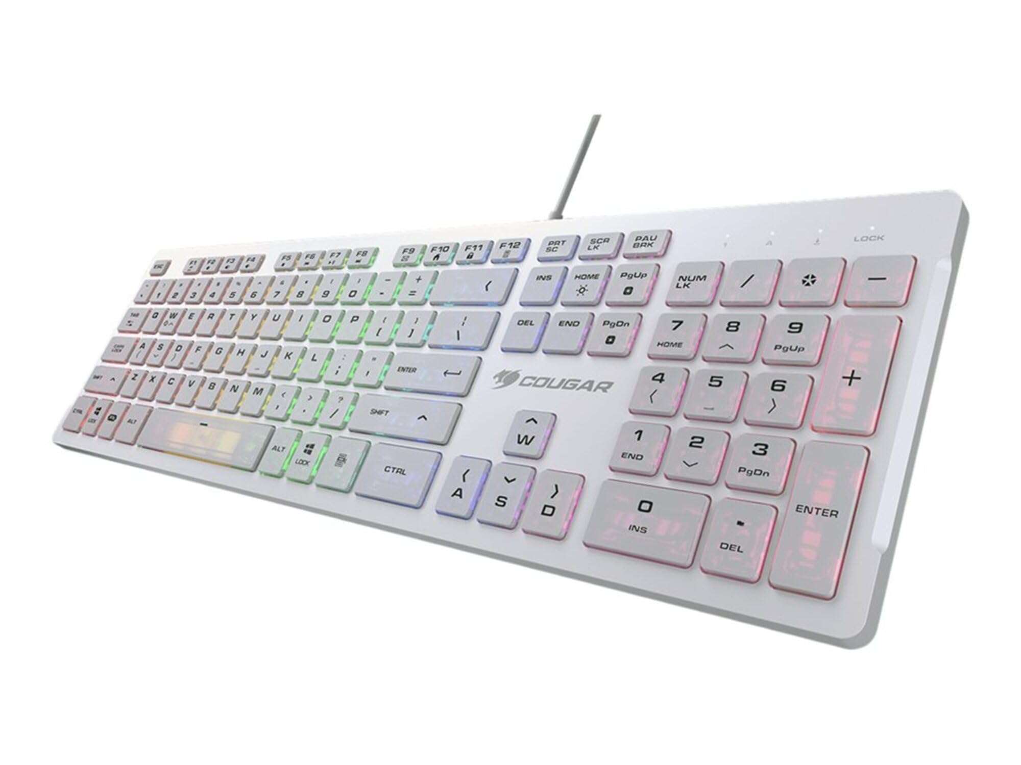 COUGAR VANTAR S RGB Scissor-Switch Gaming Keyboard with Ultra Slim Thickness and Anti-Ghosting Technology (White)