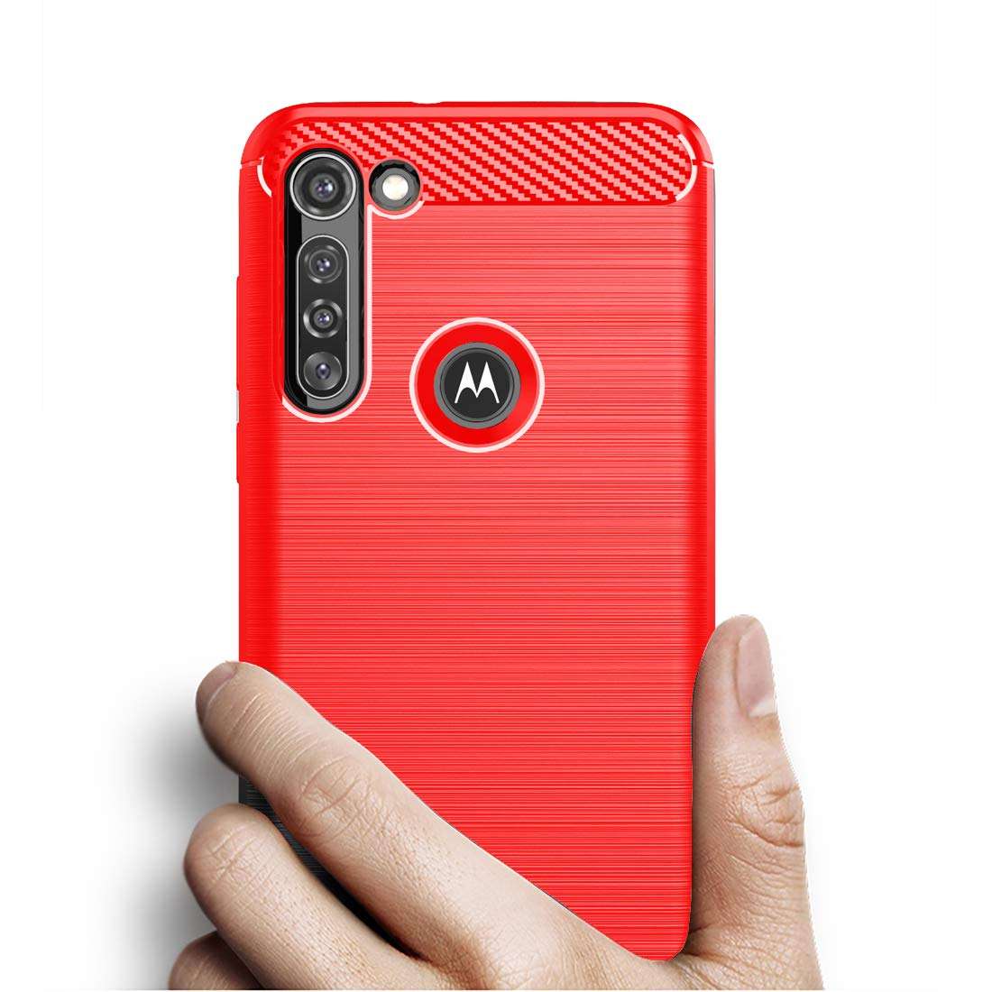 Osophter for Motorola Moto G8 Power Case Shock-Absorption Flexible TPU Rubber Protective Cell Phone Cover for Motorola Moto G8 Power(Red) 3