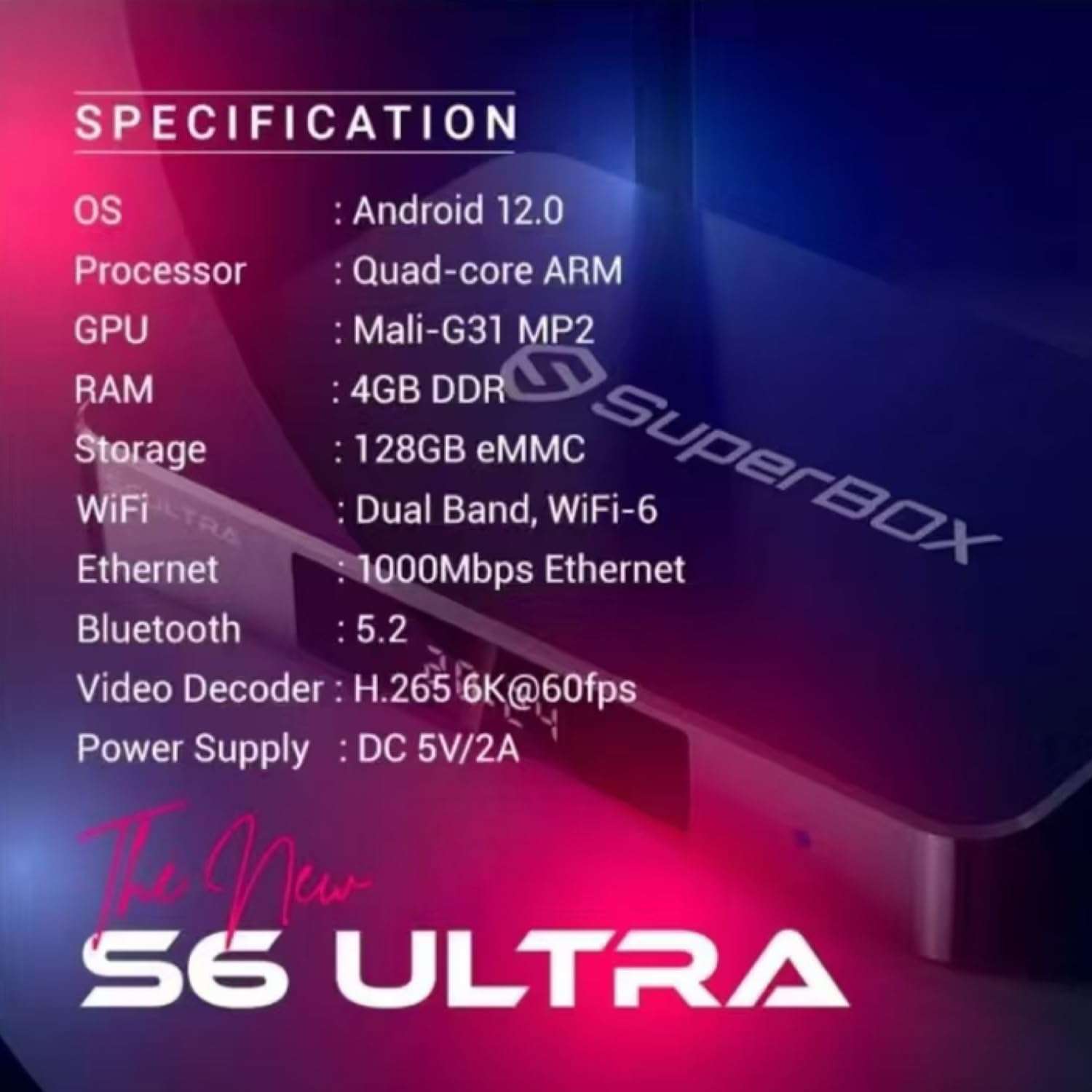 S6 Ultra 2025 S6 Max Elite Fully Loaded S6 Pro with USB and Full Keyboard Voice Remote Control HDMI Cable Power Supply Manual Instruction(4+128) 4