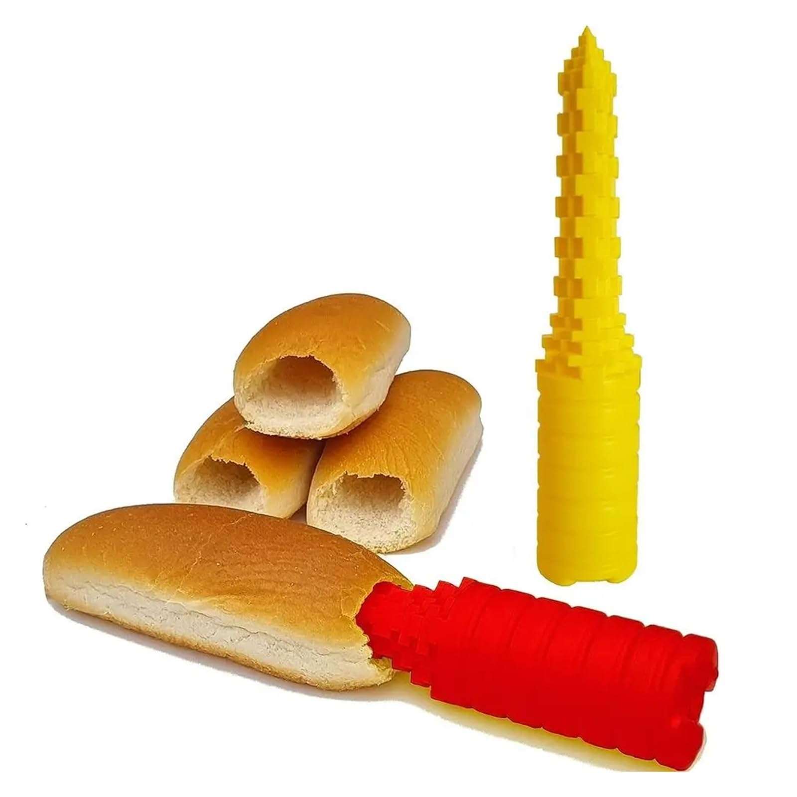 Bread Hotdogger Hot Dog Drill Leakproof Hot Dog Baking Tool Kitchen Gadgets(Yellow) 6