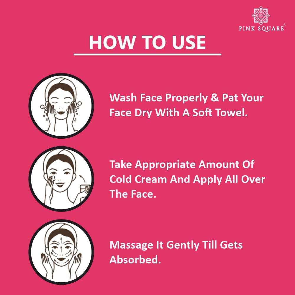 Pink Square Light Moisturizing Cold Cream Non-Sticky Nourishing Cold Cream with Olive Oil & Vitamin E for winter | 24Hr Moisture Lock for Dry Skin Pack of 1 of 100 Grams 4