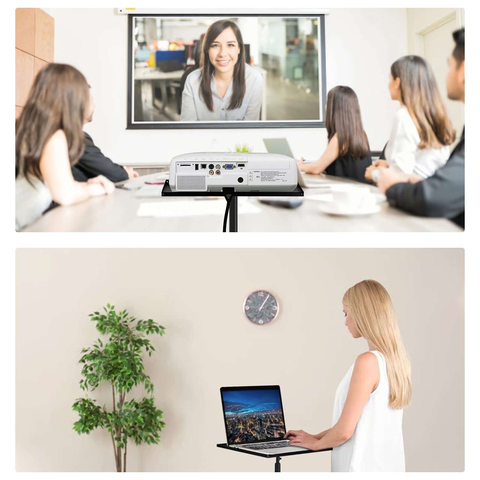 Drsn Projector Tripod Stand, Universal Laptop Tripod Floor Stand, Computer DJ Equipment Holder Mount- Adjustable Height 29.5 to 51.1 Inch, Perfect for Stage, Studio, Home & Office with Tray 6