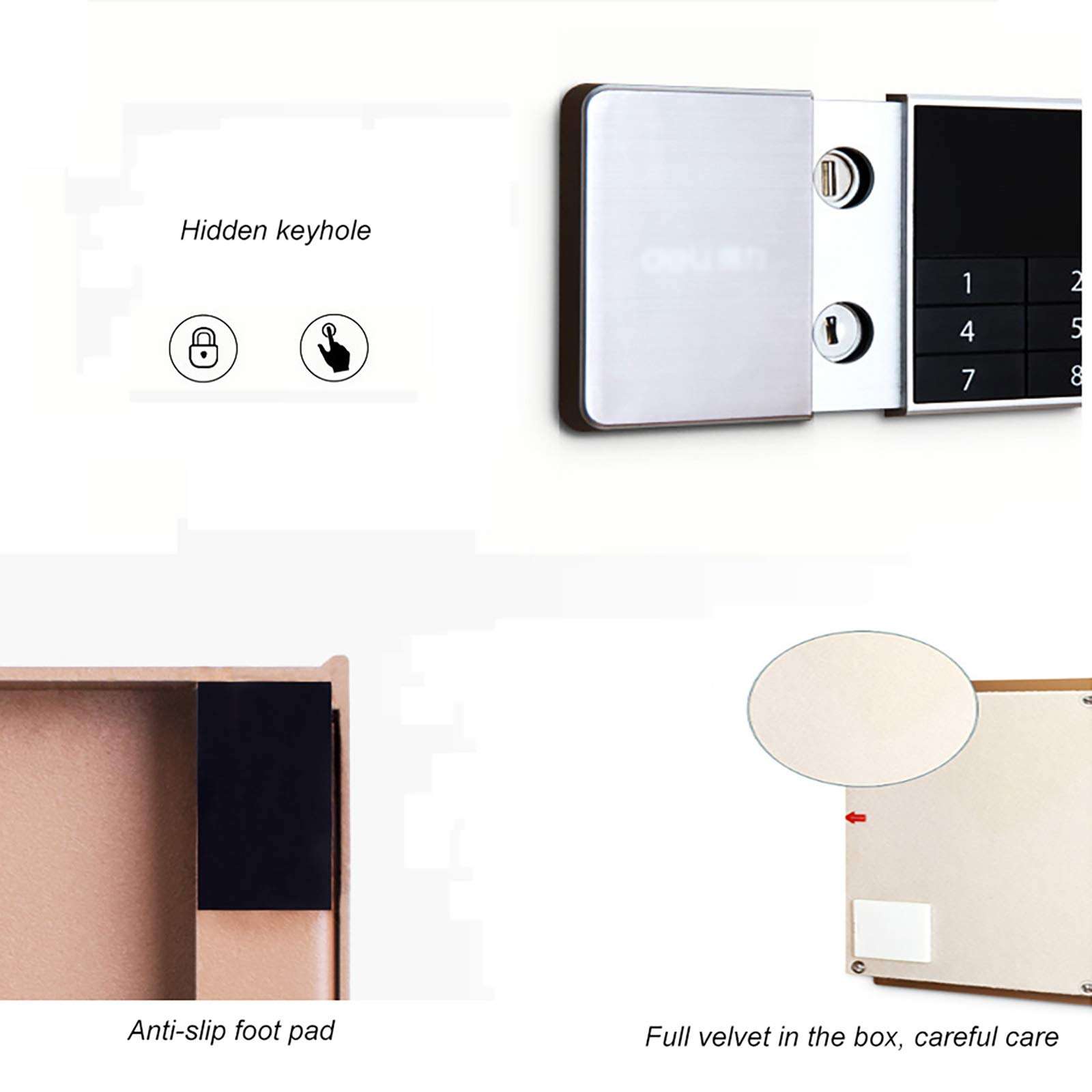 HUJPI Safe 2.9 Cubic Feet, Steel Security Electronic Lock Box with Alarm with Keys Security Home Safe with Digital Keypad Wall or Cabinet Anchoring Design for Home/Company Office,Silver_60cm 4