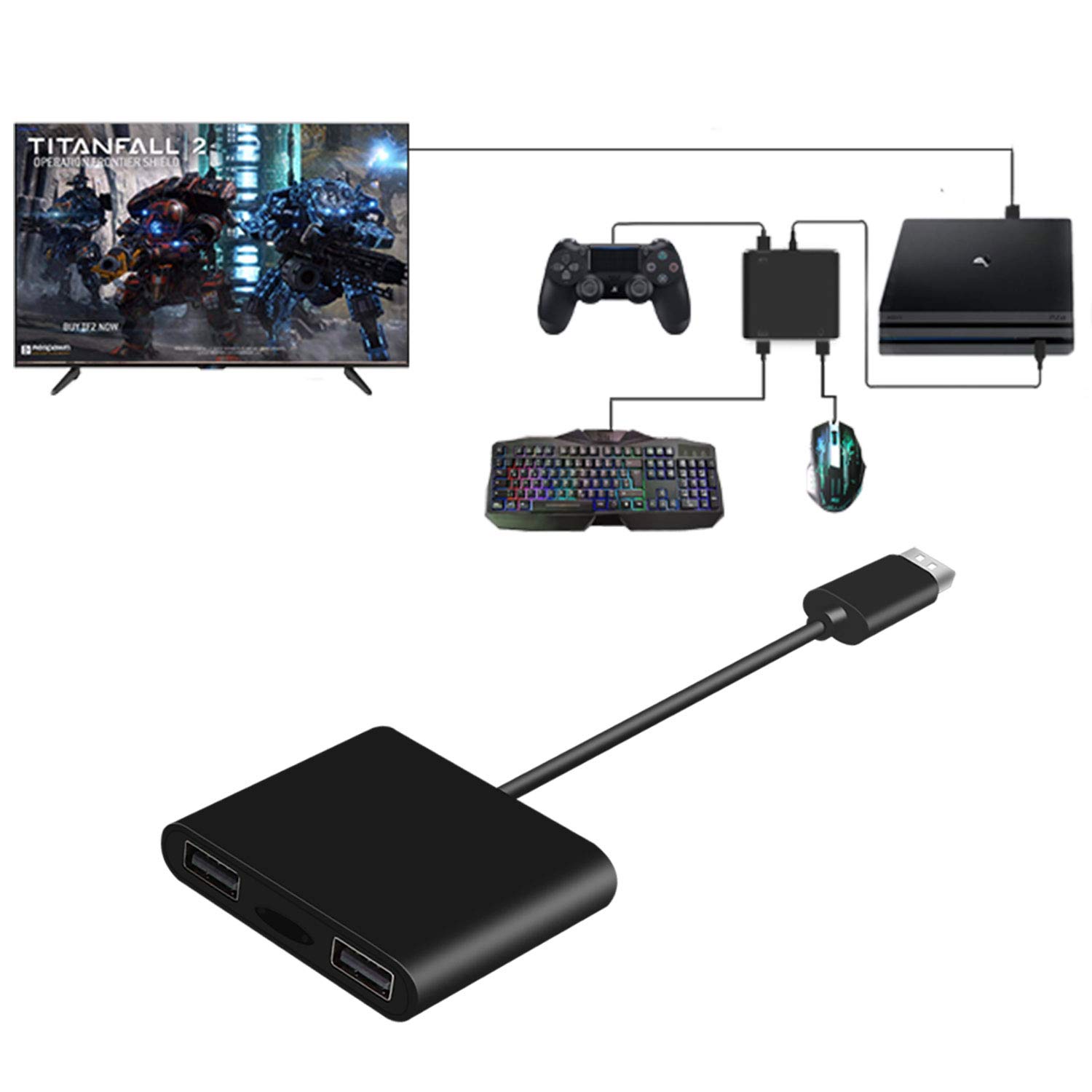 PS4 Keyboard and Mouse Adapter - PS3, Xbox One, Switch Compatible