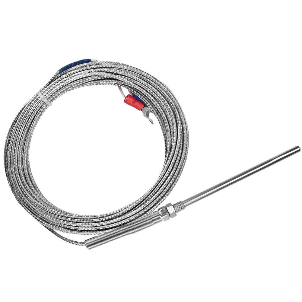 M8 Thread Type K Thermocouple 50mm Probe Temperature Sensor Wire 0-400℃ (5 m) 3