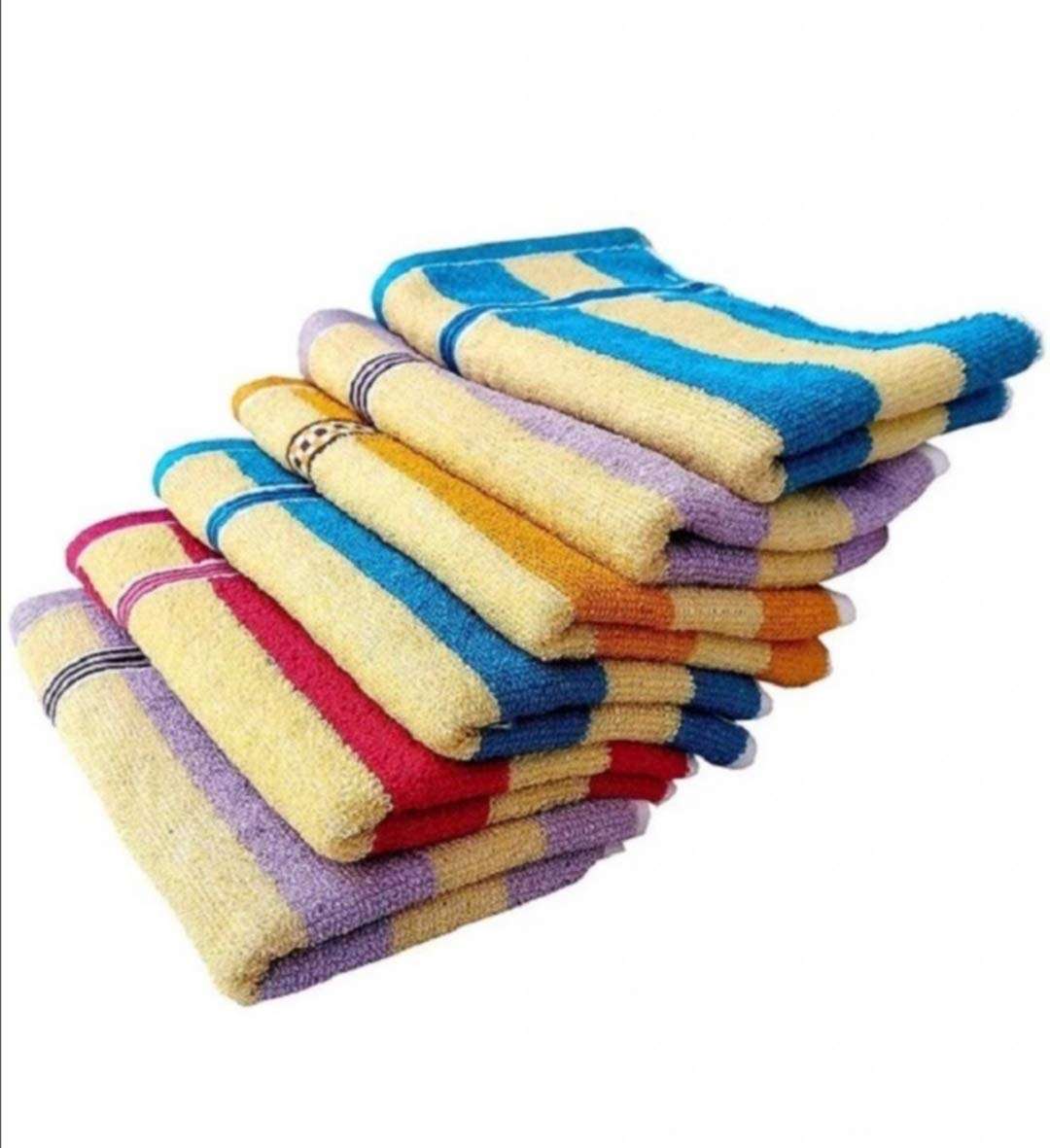 Glow Home 300 GSM Super Soft 100% Cotton Hand Towels for Gym/Workout and Bathroom | Highly Absorbent Luxury Striped Printed Hand Towel Set for Men Women, Pack of 6, 14 x 21 Inches, Multicolor 3