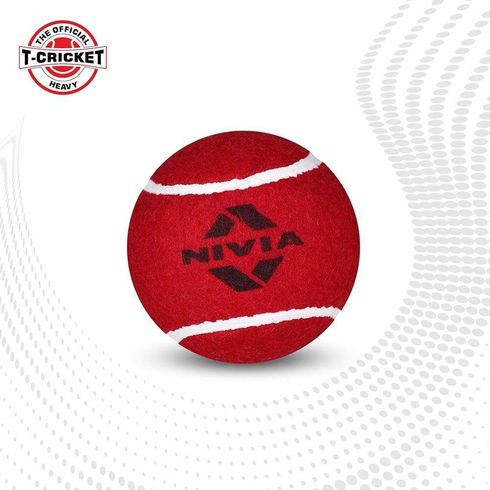 Nivia Heavy Weight Tennis Cricket Ball, Tennis Ball for Cricket Practice, Street Match Ball, Training Ball for Outdoor & Indoor, Heavy Tennis Balls for Players (Red, Pack of 3) 3