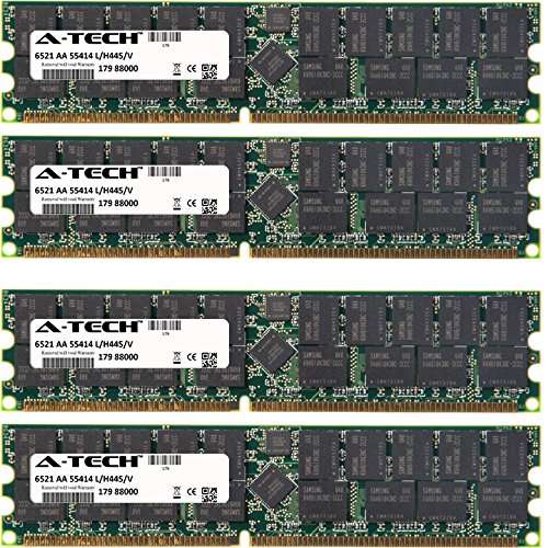 A-Tech 4GB KIT (4 x 1GB) for Sun Fire Series V125 V20z V20z Super FRU Chassis PN: 380-0979 V20z Super FRU Chassis PN: 380-1168 V215 DIMM DDR ECC Registered PC2700 333MHz Single Rank Server RAM Memory