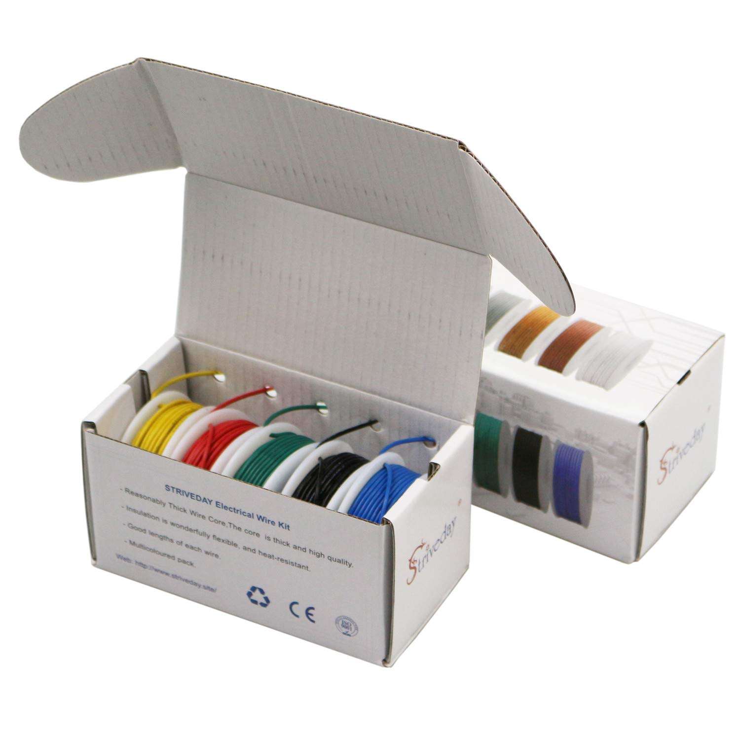 FEP Teflon High Temperature Wire of 24awg with Red Blue Green Yellow Black Colors in Box Each Color 10m Magnet Wire. 4