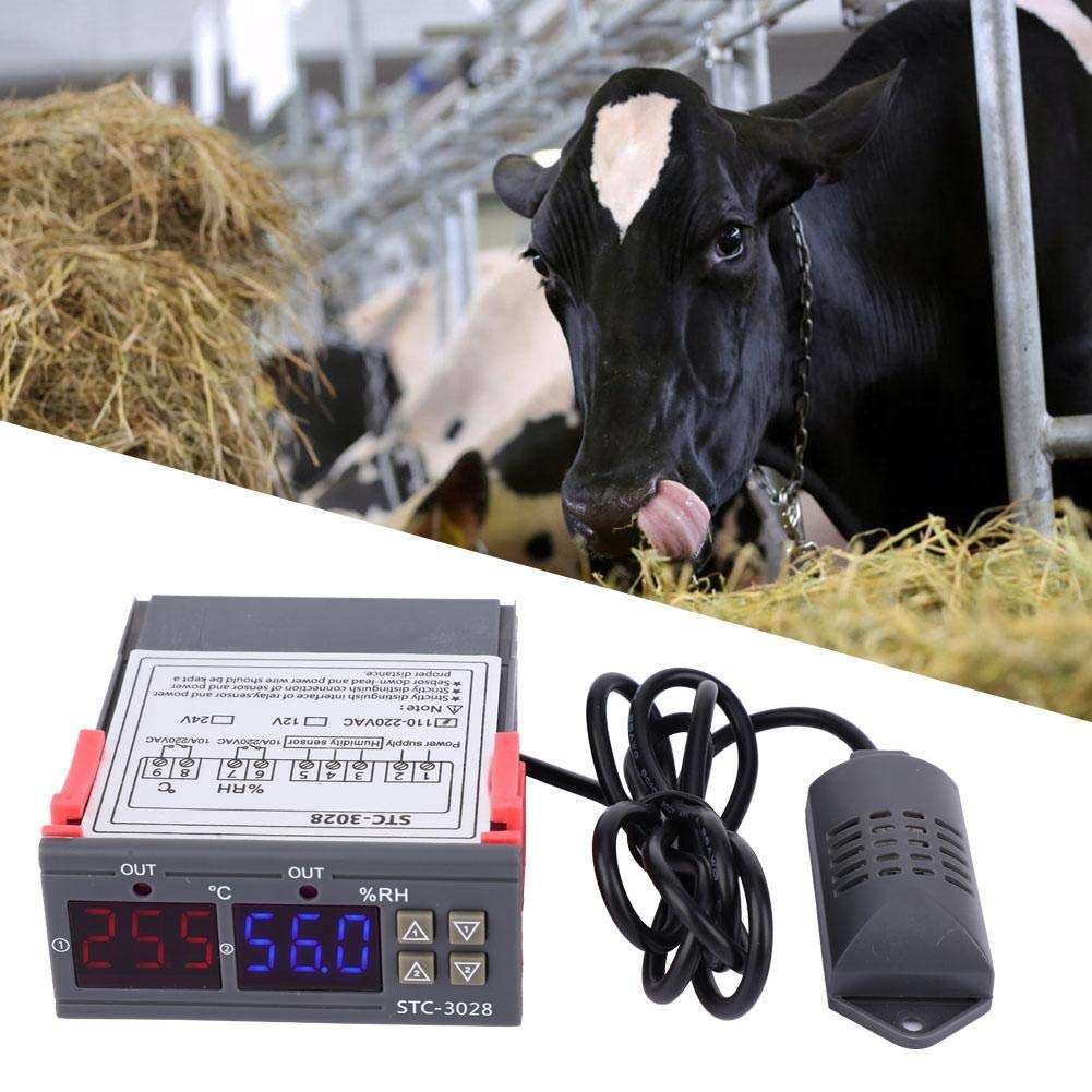 STC-3028 Digital Display Thermostat Temperature Controller Adjustable Thermostat Controller with Integrated Sensor(24V) 6