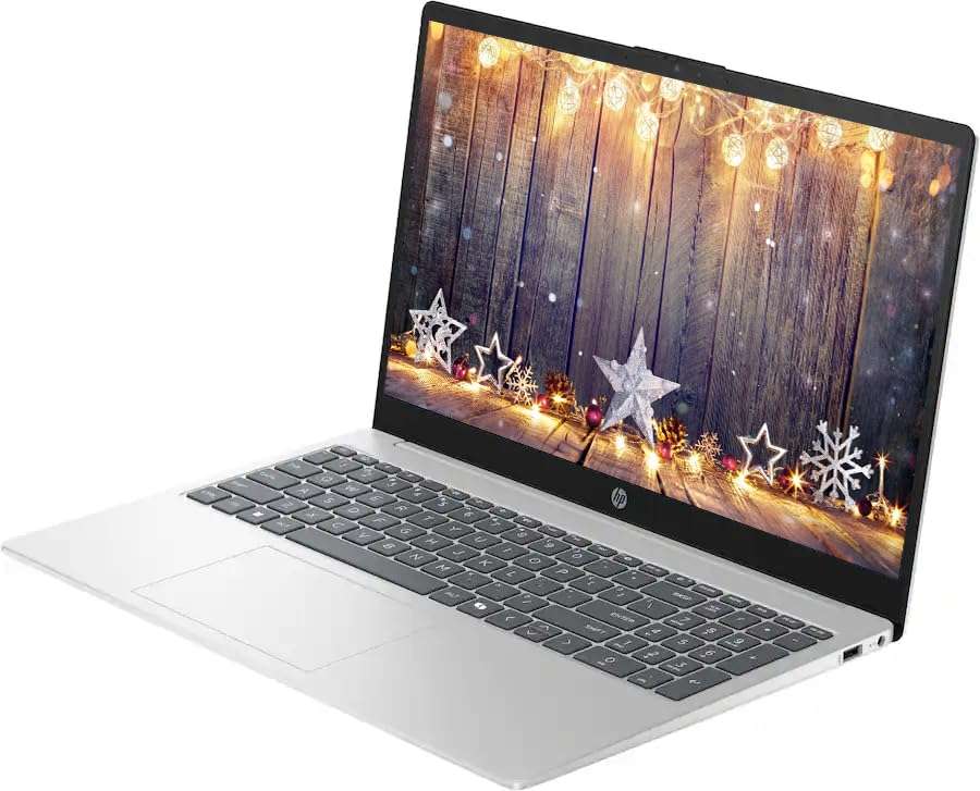 HP 15.6" Laptop with Microsoft Office 365 Included, Intel 4-Core Processor, 1.1TB Storage (1TB OneDrive and 128GB SSD), Windows 11, PLUSERA Earphones, Natural Silver (32GB RAM) 4