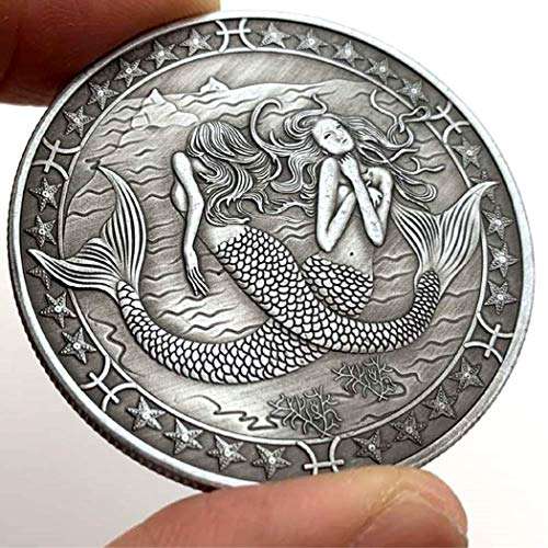 VanSP Constellation Coins Commemorative Antique Lucky Silver Coins Love Mermaid Sun God Copper Plated Silver Relief Coins Box Gemini 4