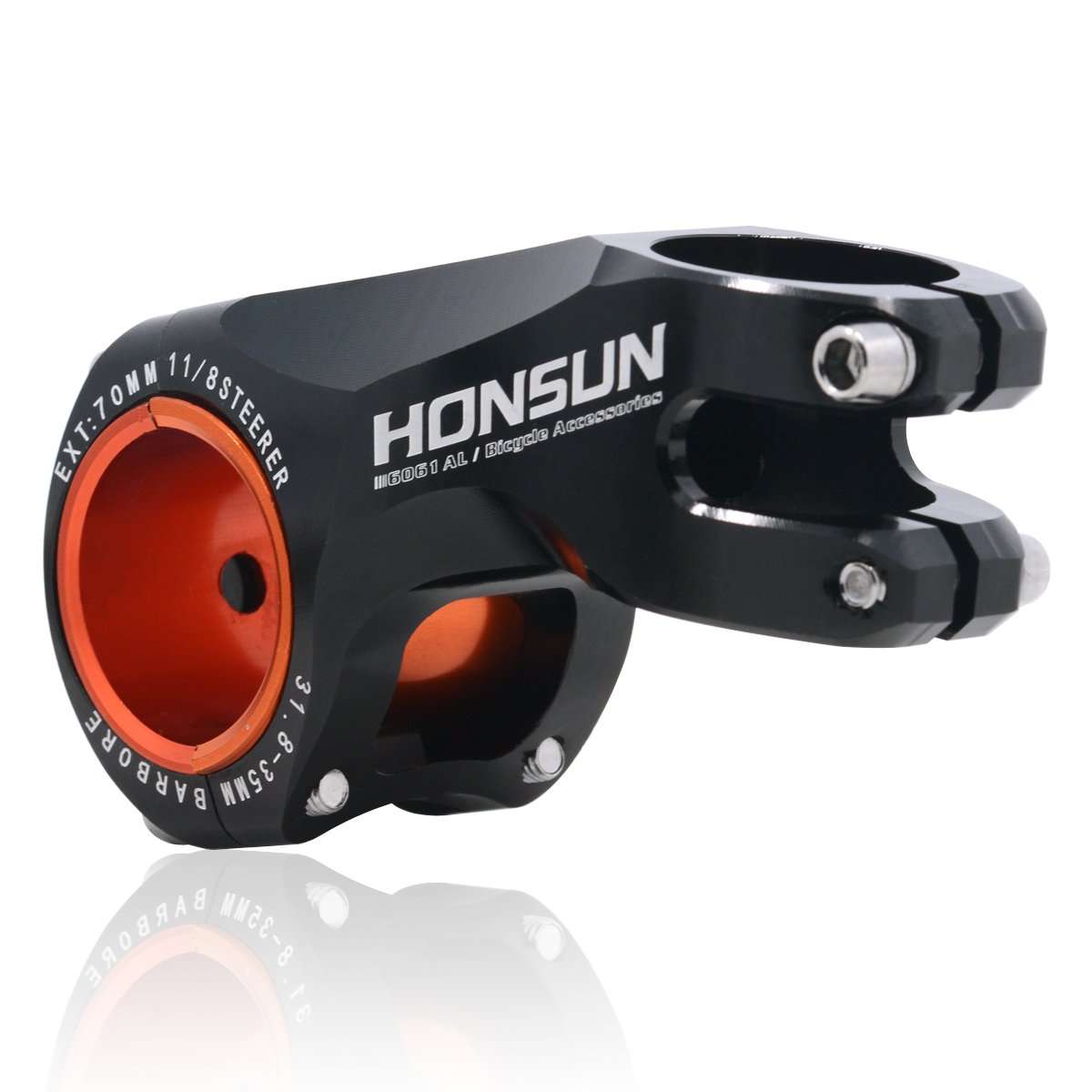 Felice Acekit Aluminum Alloy 31.8mm 7 Degree Bicycle Stem for Road Bike AM XC Mountain Bike with 1 1/8 Steer Tube and 1 1/4 Handlebar (Black II) 1