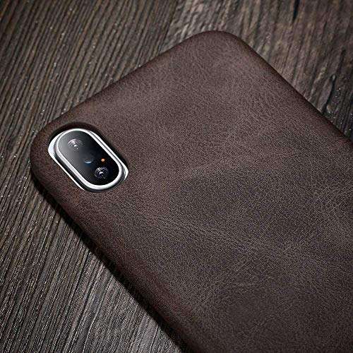 X-level iPhone Xs MAX Case Premium PU Leather [Vintage Series] Slim Fit Ultra Light Soft Touch Protective Mobile Cell Phone Back Cover Case for iPhone Xs MAX(2018) 5