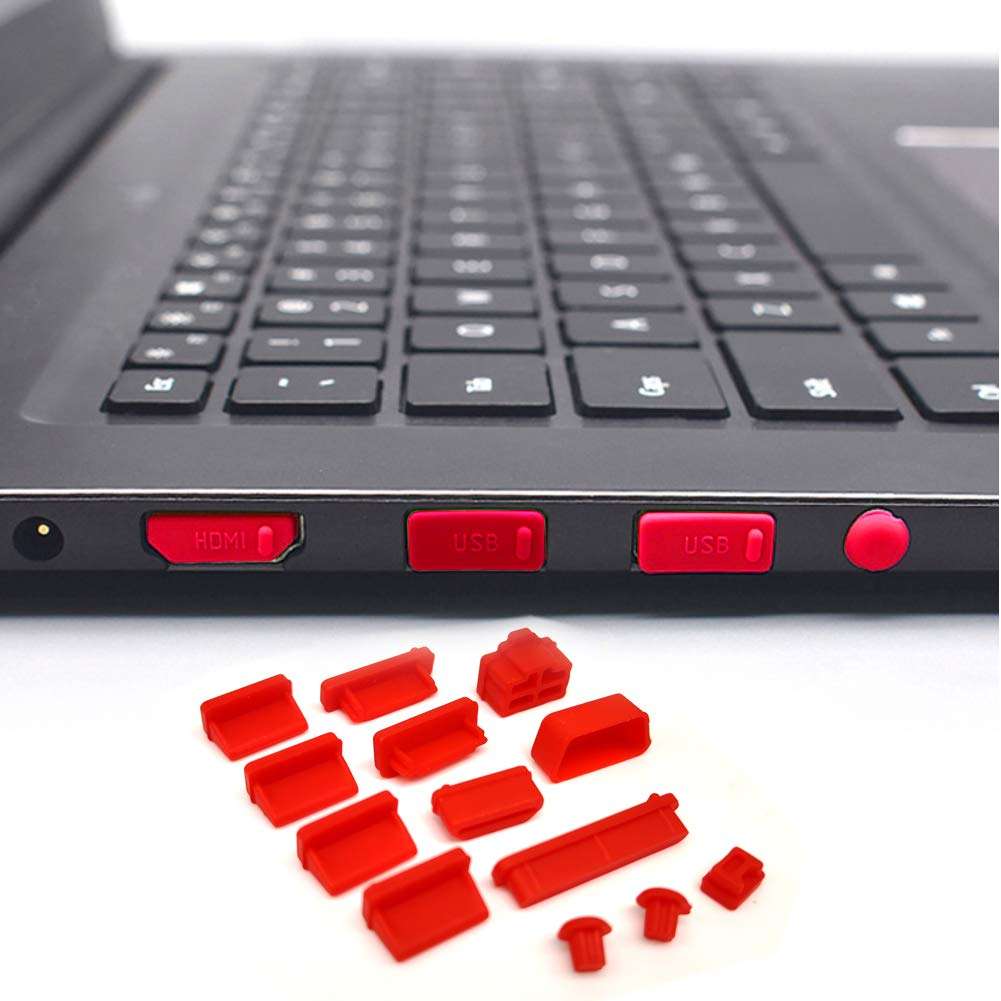 13 PCS / 8 Types Universal Computer Anti Dust Stopper/Plug, General Laptops Soft Silicone Dustproof Cover, Notebook Laptop PC Computer Accessories, Anti-dust Stopper, Not for Apple Laptops 4