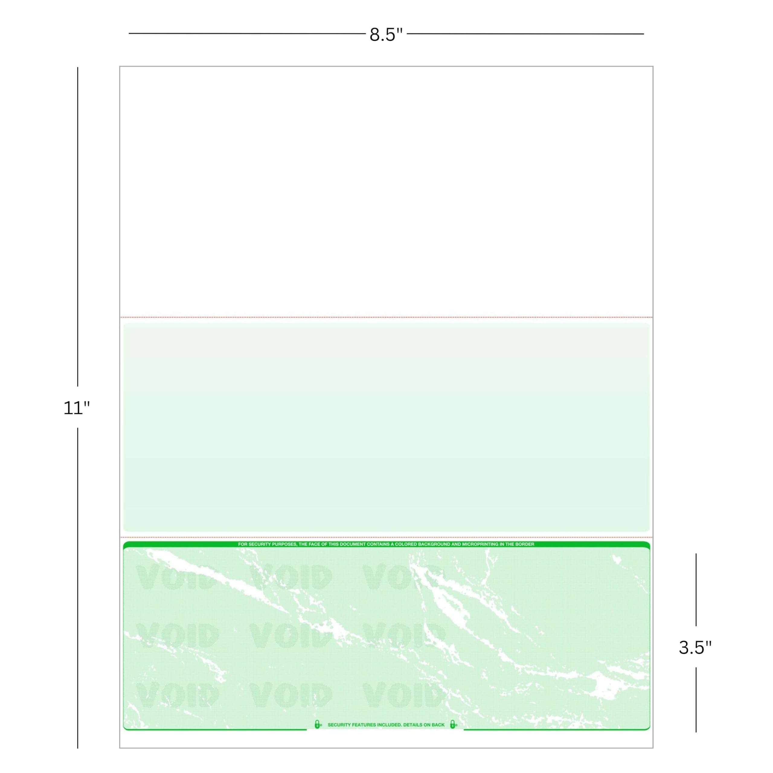 EnDoc Computer Check Paper, 100 Sheets, Business Checks on Bottom, Security Features & Laser Printer Safe, Blank Check Stock Quickbooks Compatible - Green Marble 2