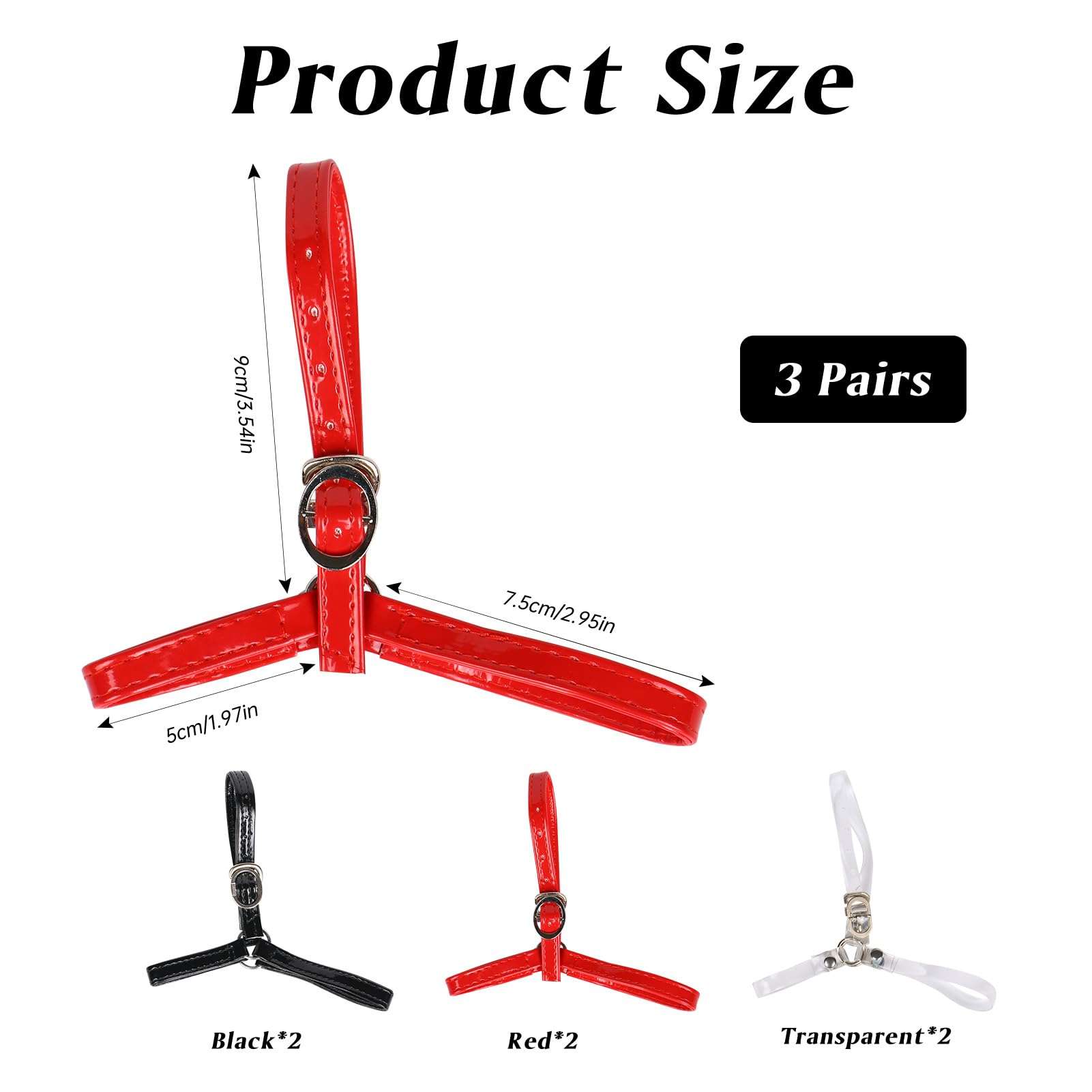 RJLCTH 3 Pairs Detachable Heel Straps for High Heels, Adjustable and Elastic Women Anti Slip Shoe Straps for Loose Shoes (Multicolor A) 3