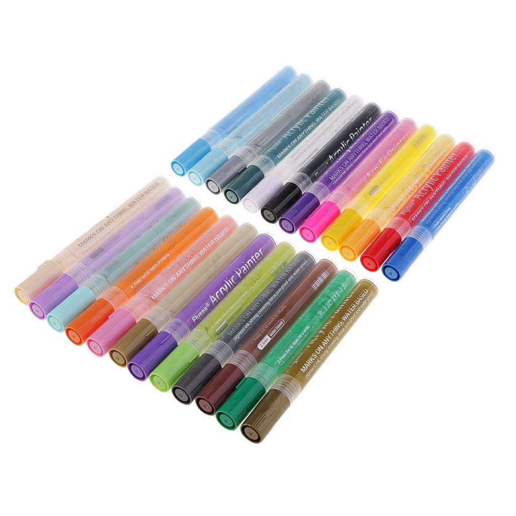 CALANDIS Environmentally Friendly Odorless Acrylic Paint Markers Office 24 Colors 6