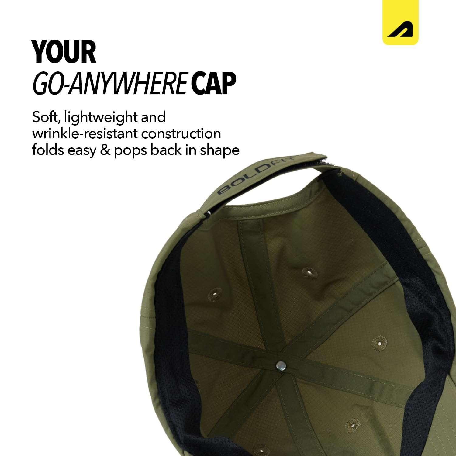 Boldfit Head Caps for Men Unisex Cap for Women Sports Caps for Men - Olive 3