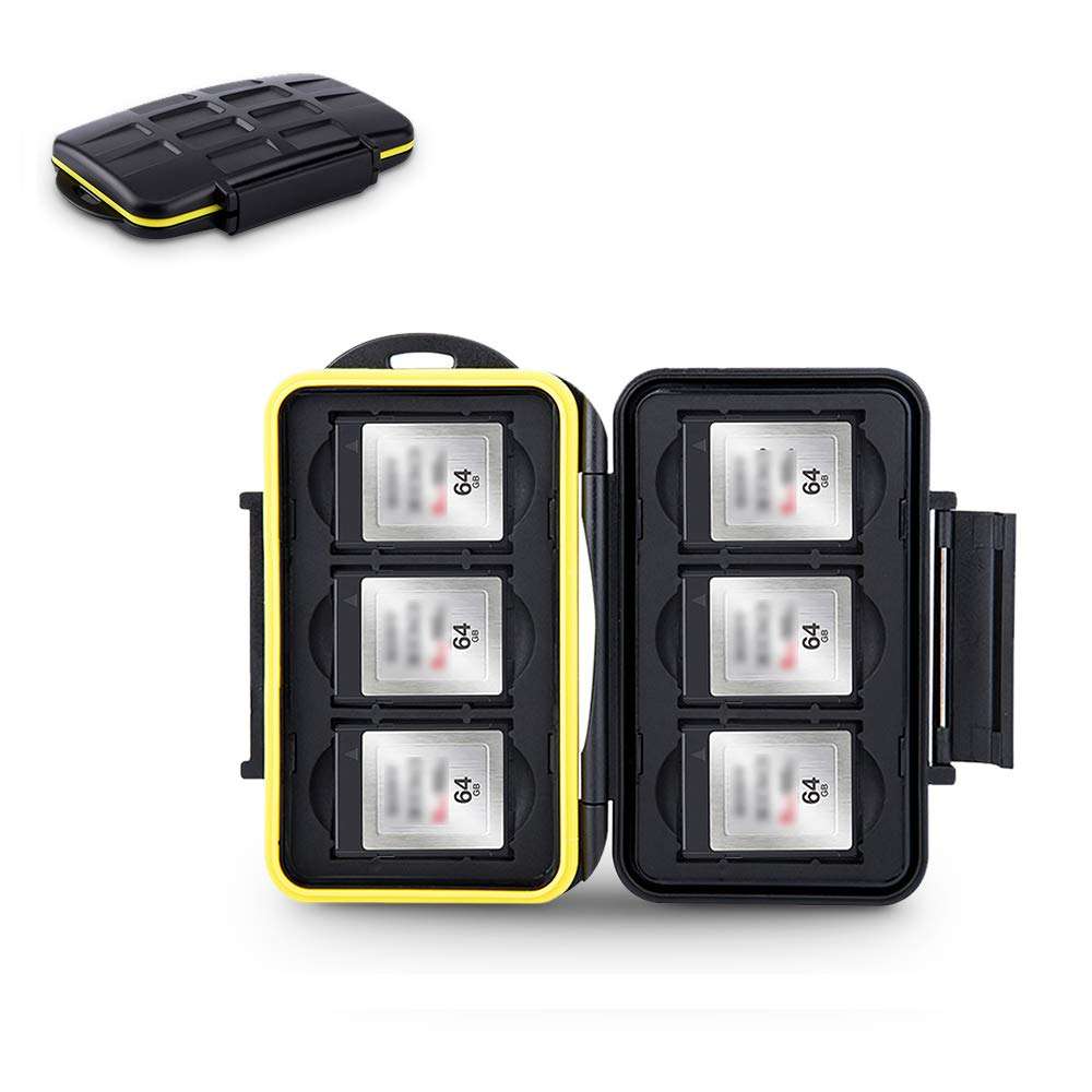 JJC MC-XQD6 Water-Resistant Storage Memory Card Case Protector for 6 XQD Cards 1