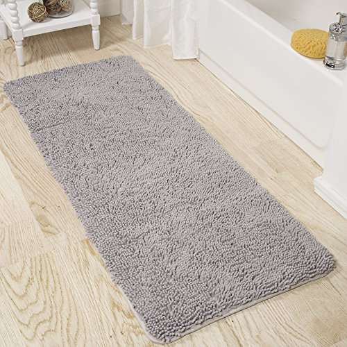 Bedford Home Memory Foam Shag Bath Mat 2-Feet by 5-Feet- Grey 1