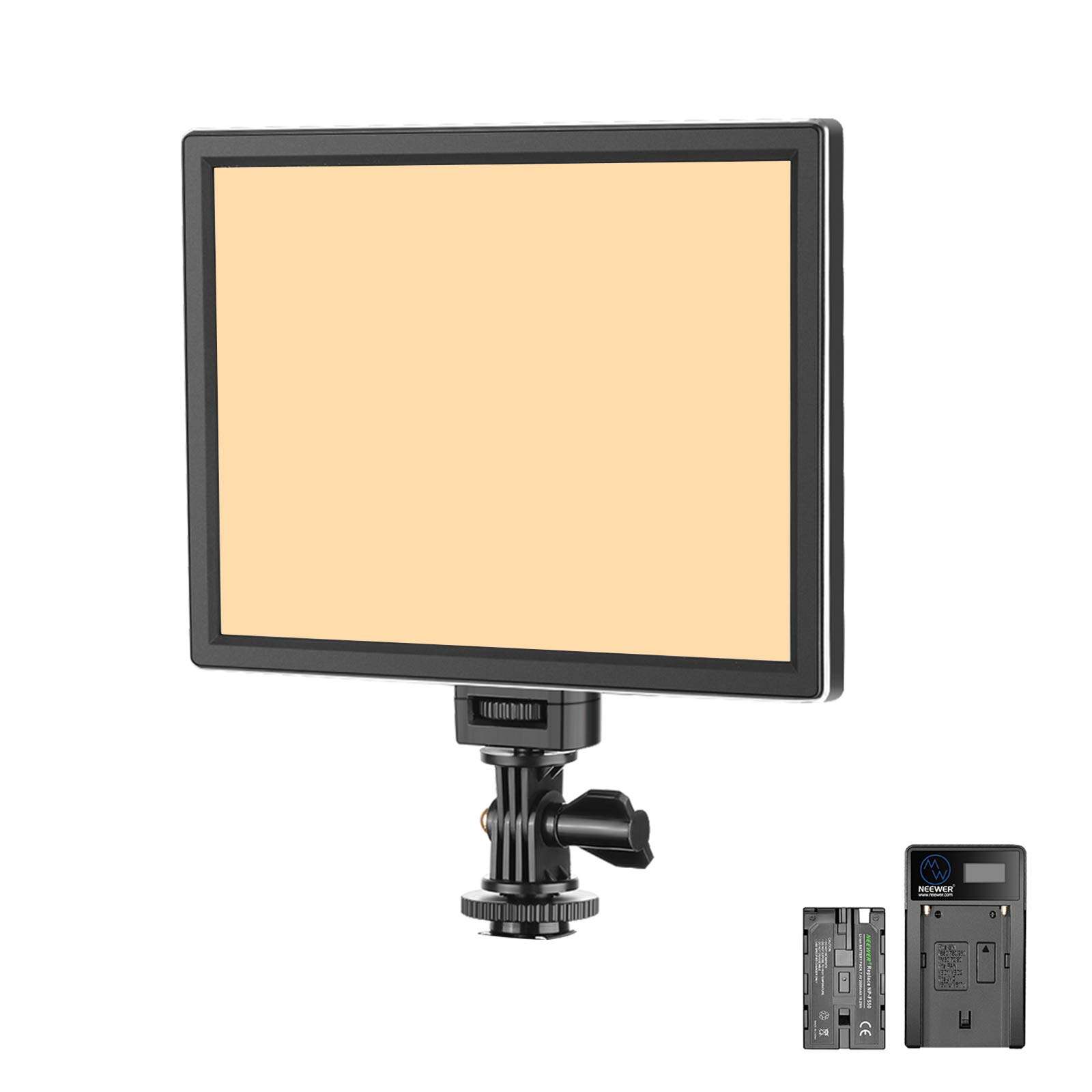 Neewer T100 Softer SMD LED Video Light Lighting Kit: Bi-Color 3200K-5600K Dimmable Ultra Thin LED Panel with 2600mAh Li-ion Battery and USB Charger for Children Portrait Product Studio Photography 1
