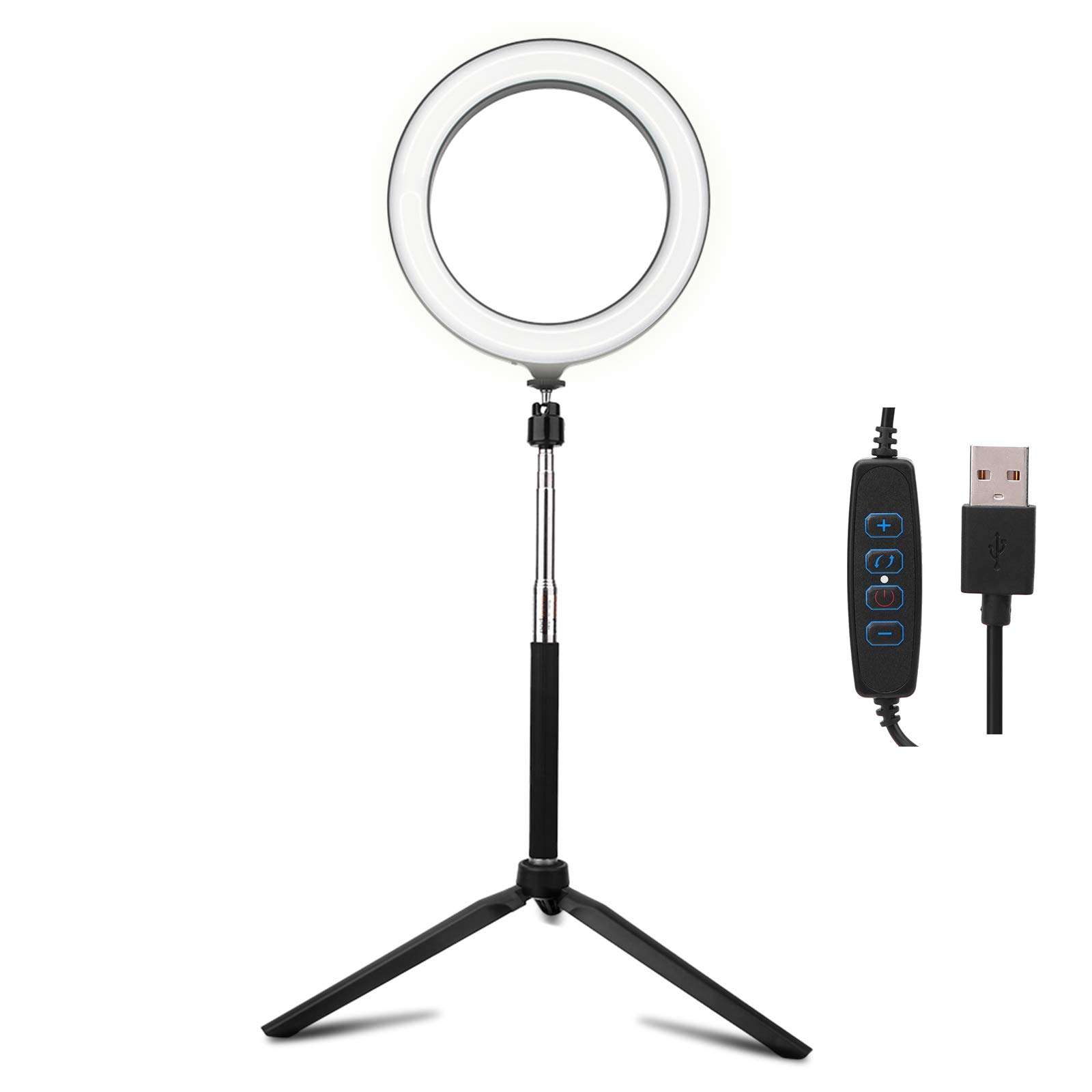 20 inch LED Dimmable Ring Fill Light Video Camera Selfie Light Kit,with Tripod Phone Holder Tripod,Support 3200K-5500K Dimmable 3 Colors 10 Brightness for YouTube Video Makeup 1
