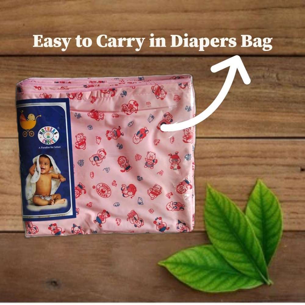 Mothers Choice® Single Waterproof PVC Plastic Mattress Protector/Bed Protection Sheet for Baby and Adult, 78 x 52 Inches - Pack of 1 - Pink 4