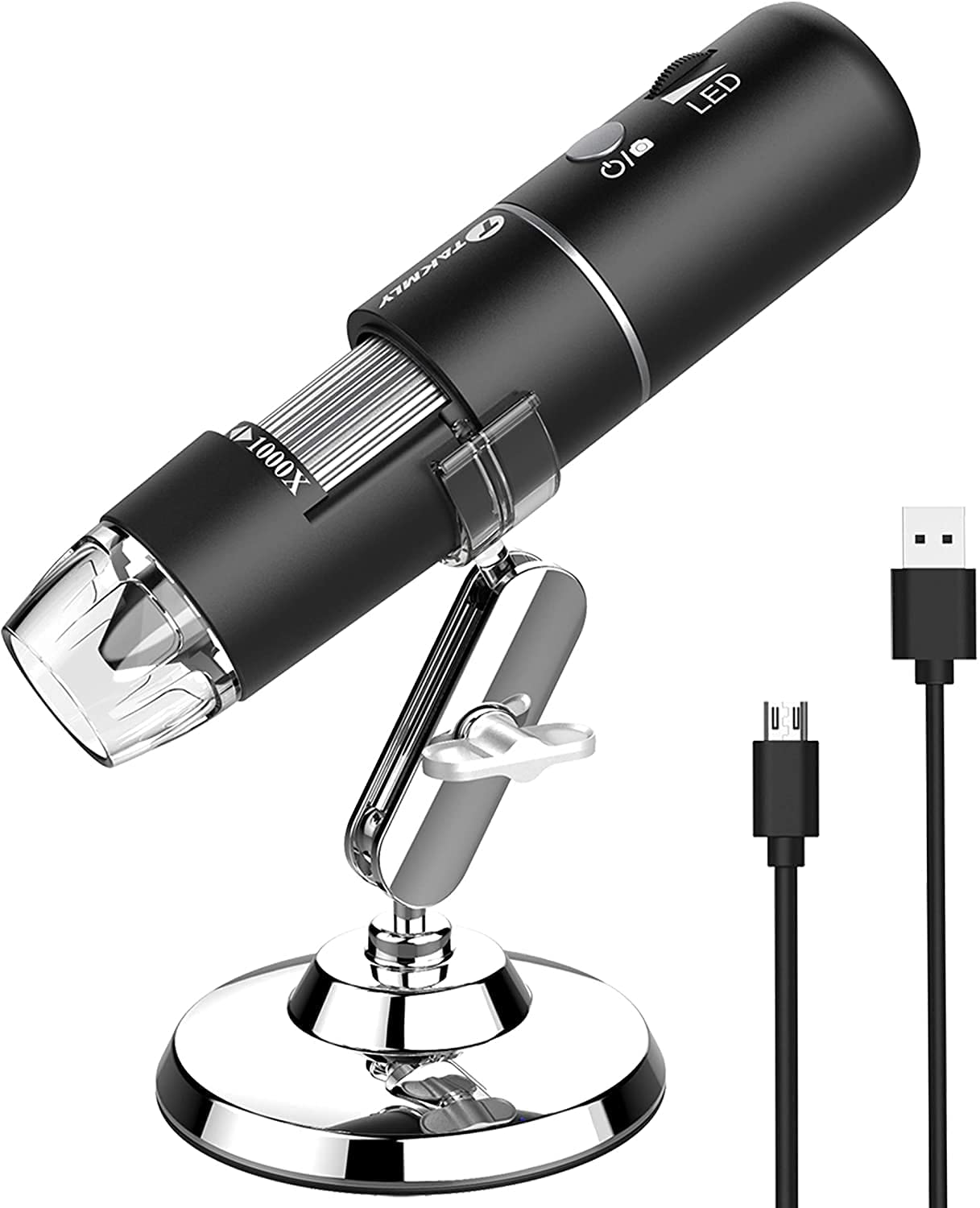 RuhZa Wireless Digital Microscope Handheld USB HD Inspection Camera 50x-1000x Magnification with Stand Compatible with ifone, iPad, Sams0ng Galaxxy, Android, Mac, Windows Computer