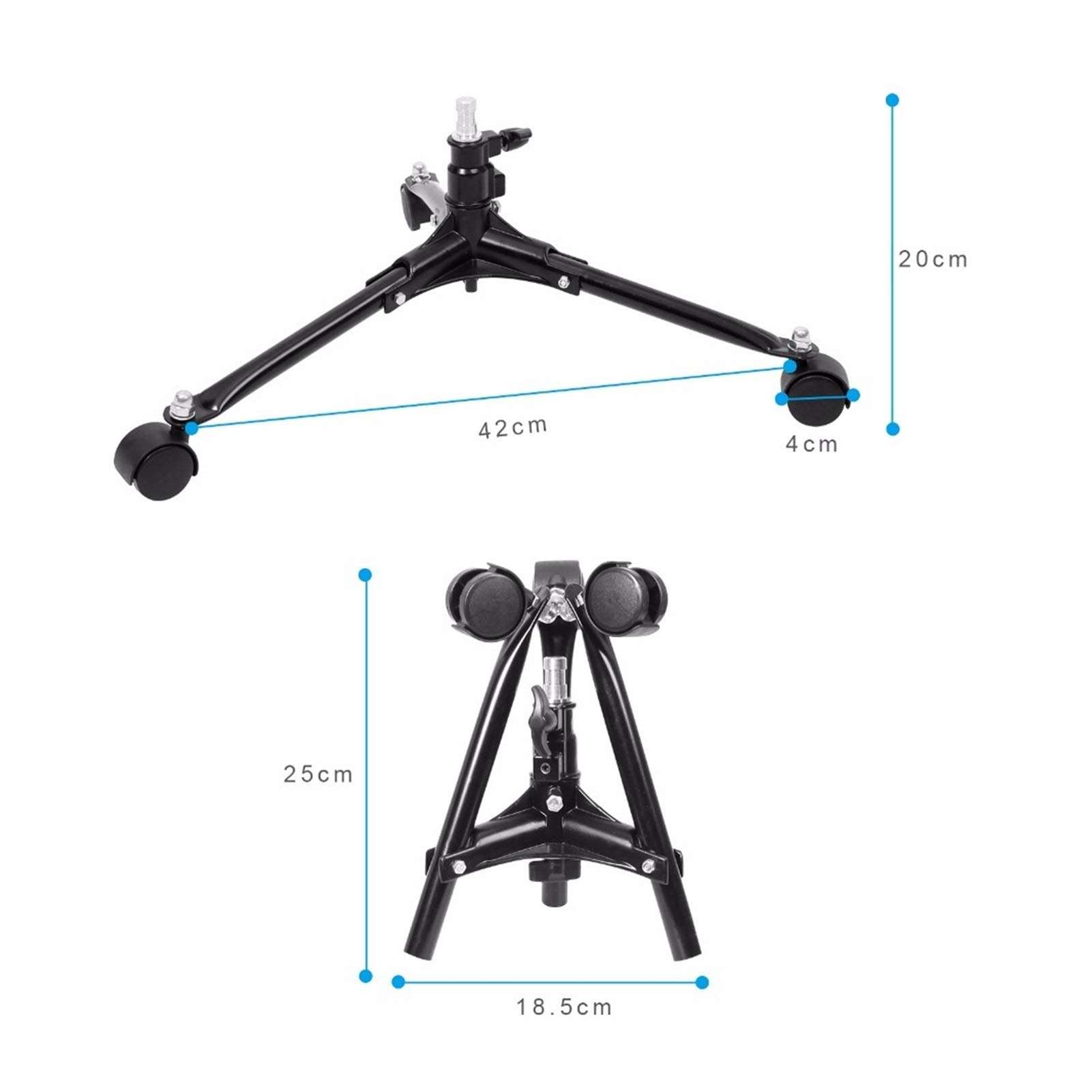 DAXINYANG Colorful Linght Meking 8 Inch Low Floor Roller Wheel Light Stand Foldable Support Bracket Fit for Softbox Flash for Low-Background Light 2