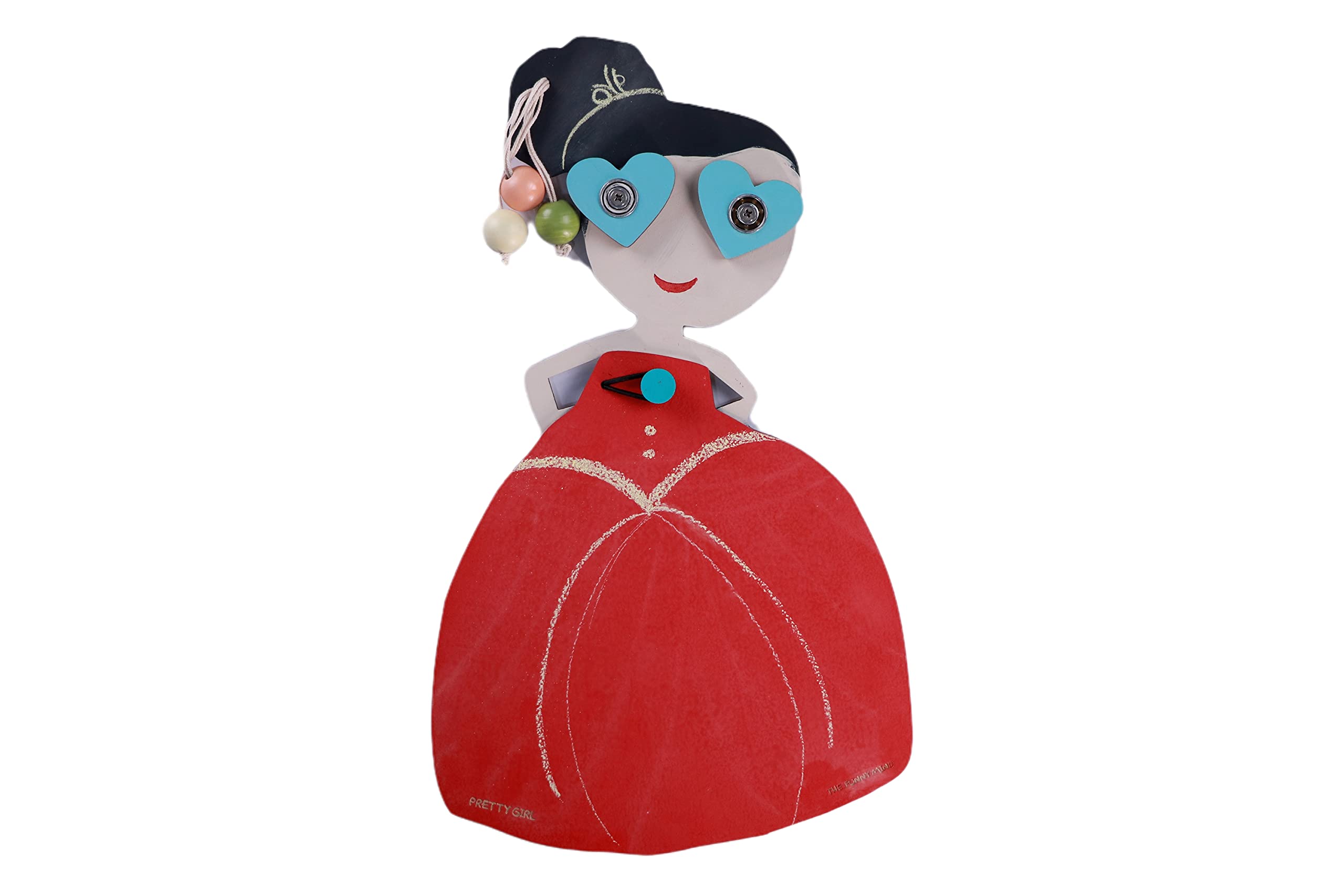 THE FUNNY MIND Wooden Multipurpose Doll Red Chalk Board with Stand,Chalk,and Duster for Kids,Toddlers,Infants,Desk,Kitchen,Dining Table,Side Table,Restaurant Ideal for Gifts,Learning,Doodle,D�cor 1